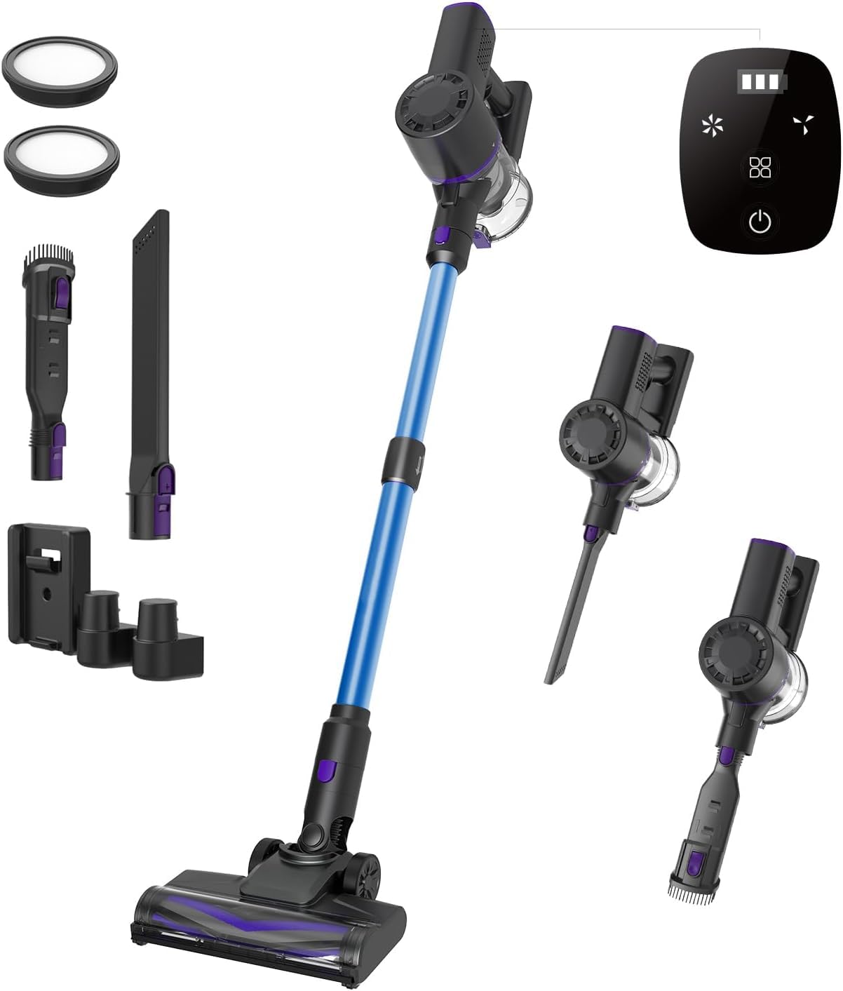 Vexilar V15Max Akku Staubsauger mit Wischfunktion, Freistehende Anti-Haar-Bodendüse für Teppiche Tierhaare