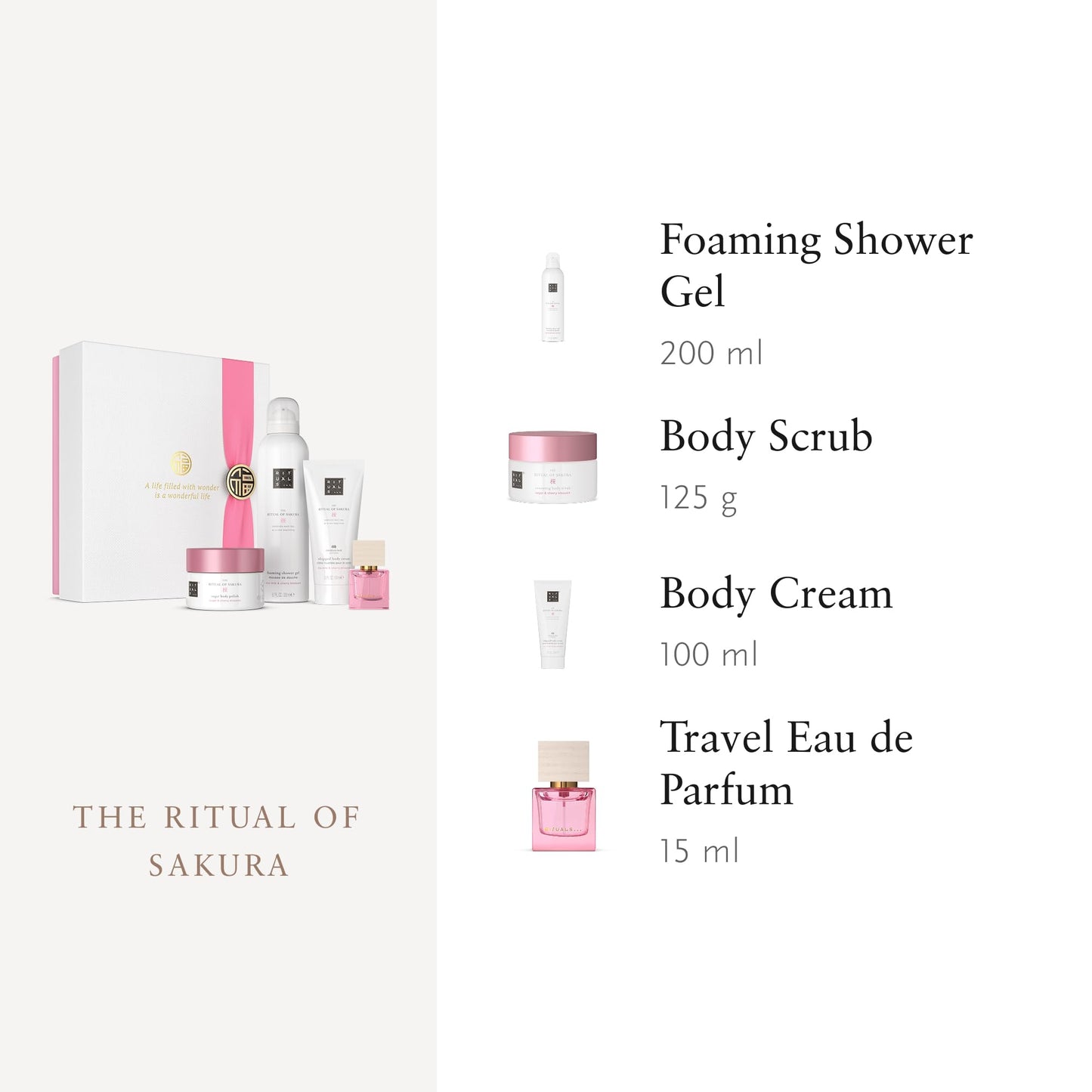 RITUALS The Ritual of Sakura Medium Gift Set - Four Skin Care Products with Cherry Blossom and Rice Milk
