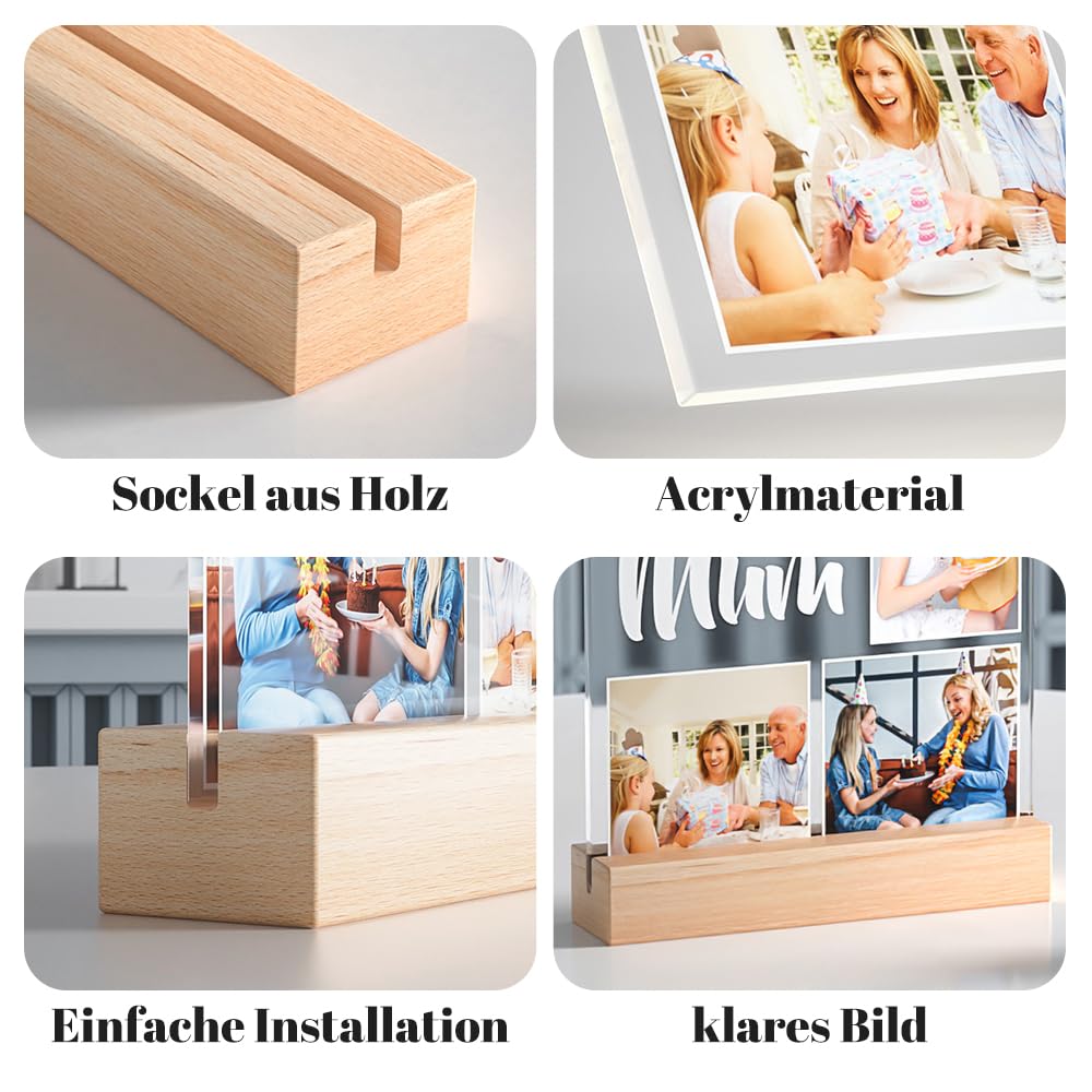 Cadeaux de Noël personnalisés pour femmes et hommes, cadre photo avec photo, cadeaux photo