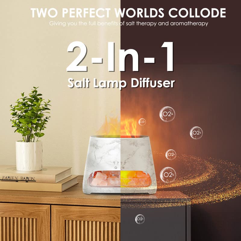 2-in-1 Aroma-Diffusor &amp; Salz-Serie Pakistan Light, Flammeneffekt für ätherische Öle, Luftbefeuchter mit 3 Helligkeitsstufen, 150 ml
