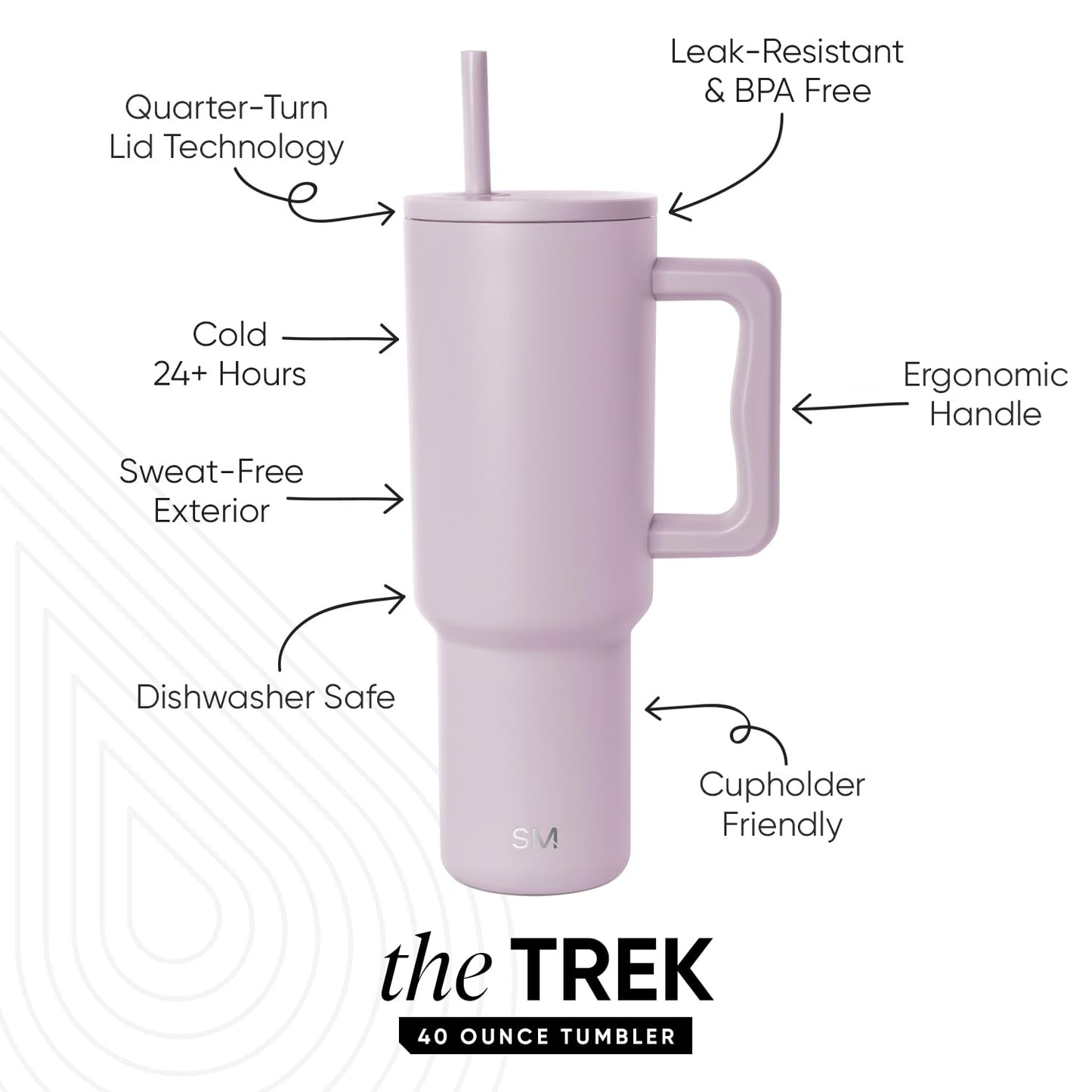 Simple Modern Thermobecher mit Strohhalm und Griff | Isolierter Edelstahl-Trinkbecher Eiskaffee-Reisebecher