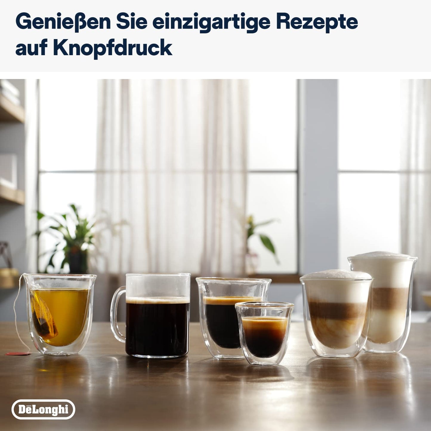 De'Longhi Kaffeevollautomat mit LatteCrema Milchsystem, 7 Direktwahltasten für Cappuccino, Espresso 