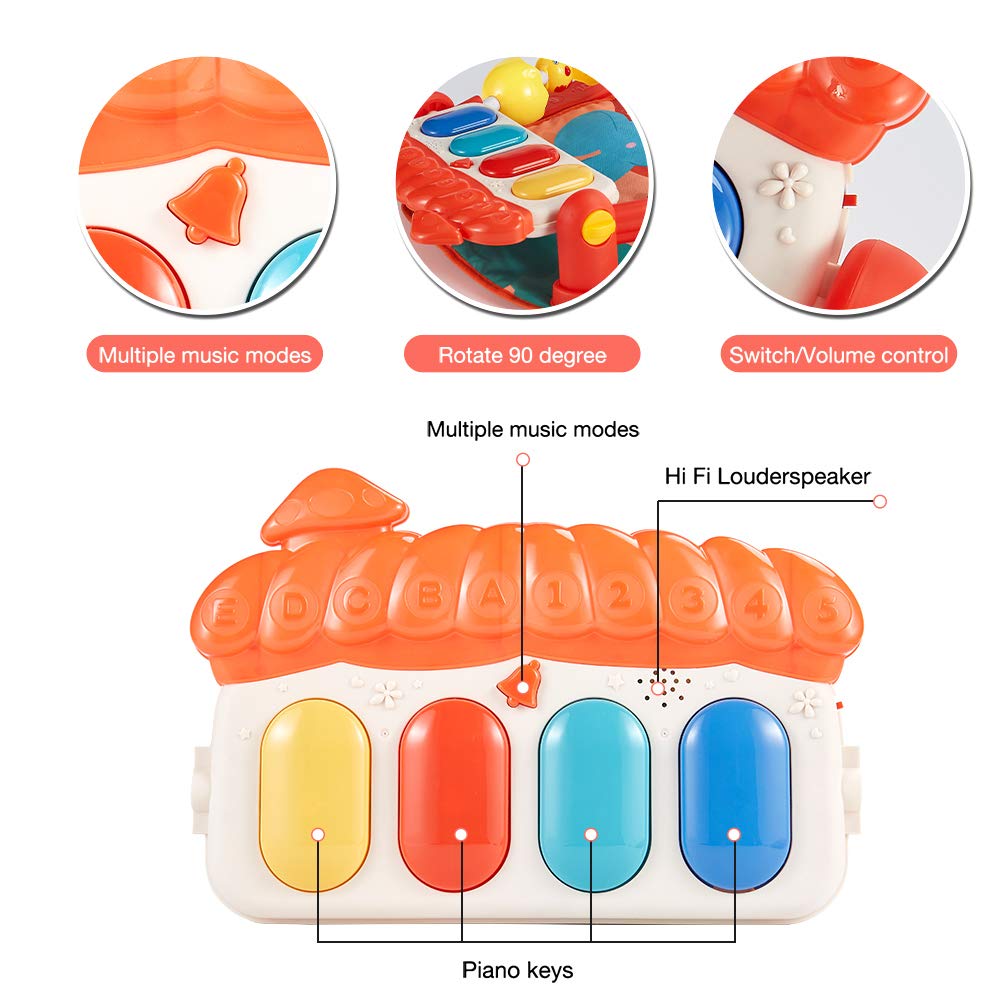 Eners Baby Spielbogen Baby Spieldecke mit Musik &amp; Lichtern 