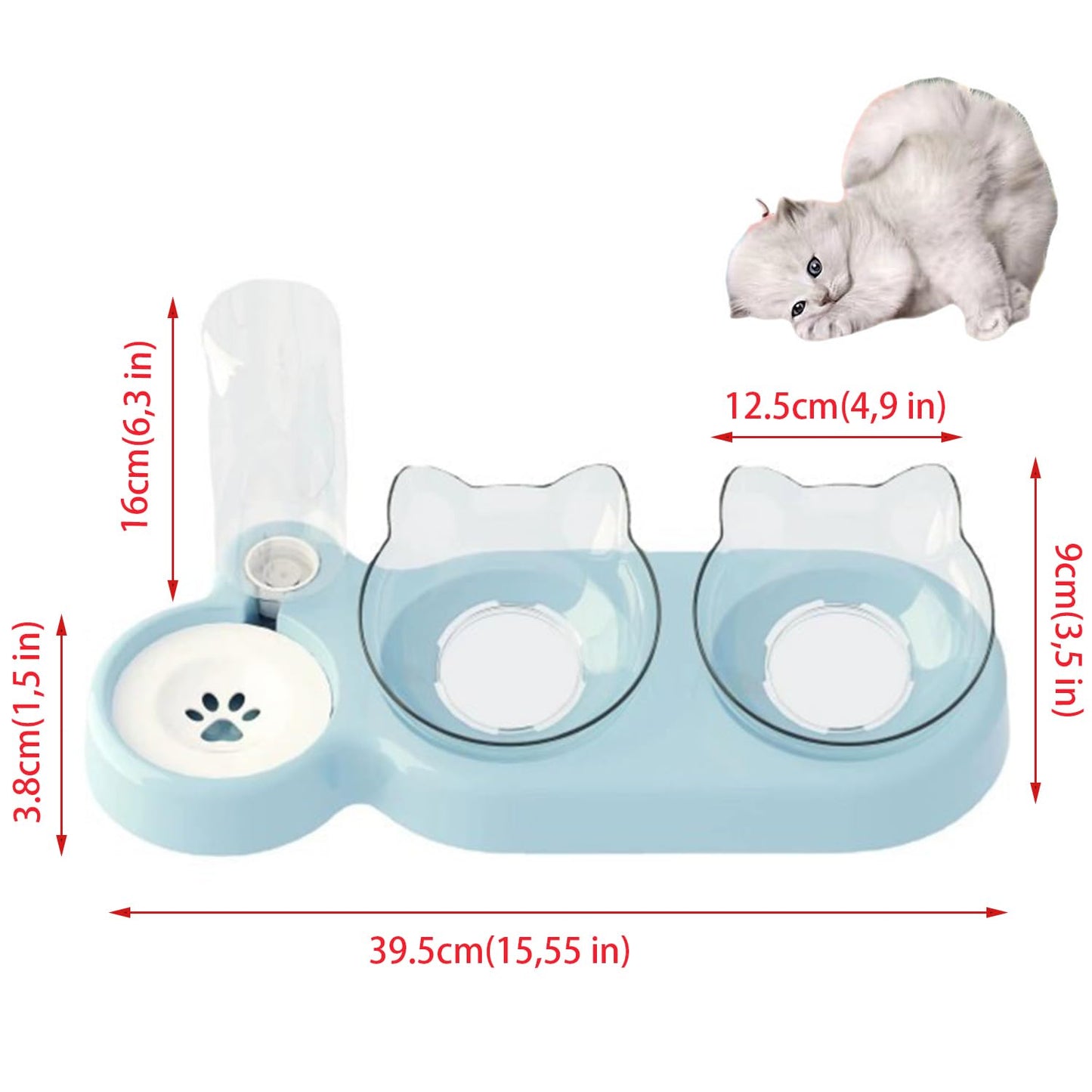 Katzennapf-Set mit Wasserspender | Automatischer Trinkbrunnen für Katzen und Hunde 