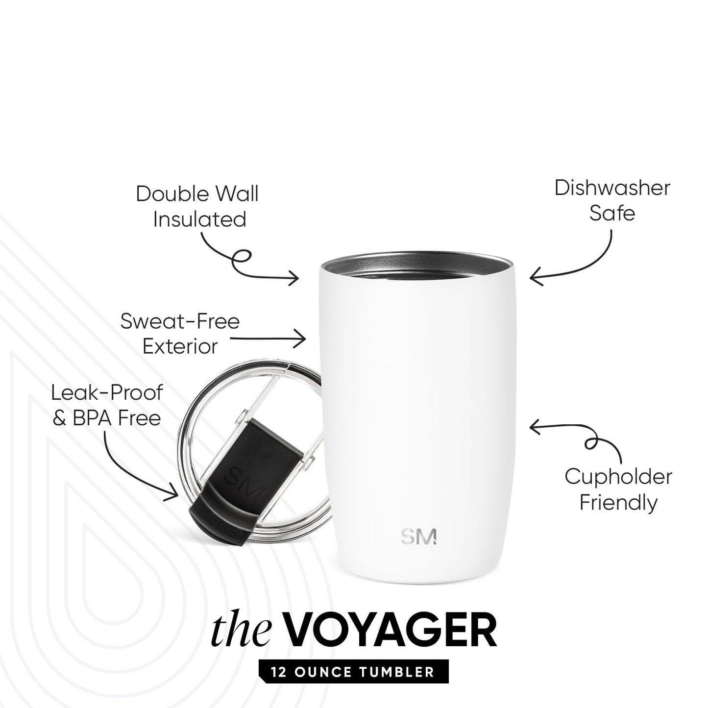 Simple Modern Thermobecher Kaffeebecher to go mit Klappdeckel | Isolierter Edelstahl-Kaffeebecher
