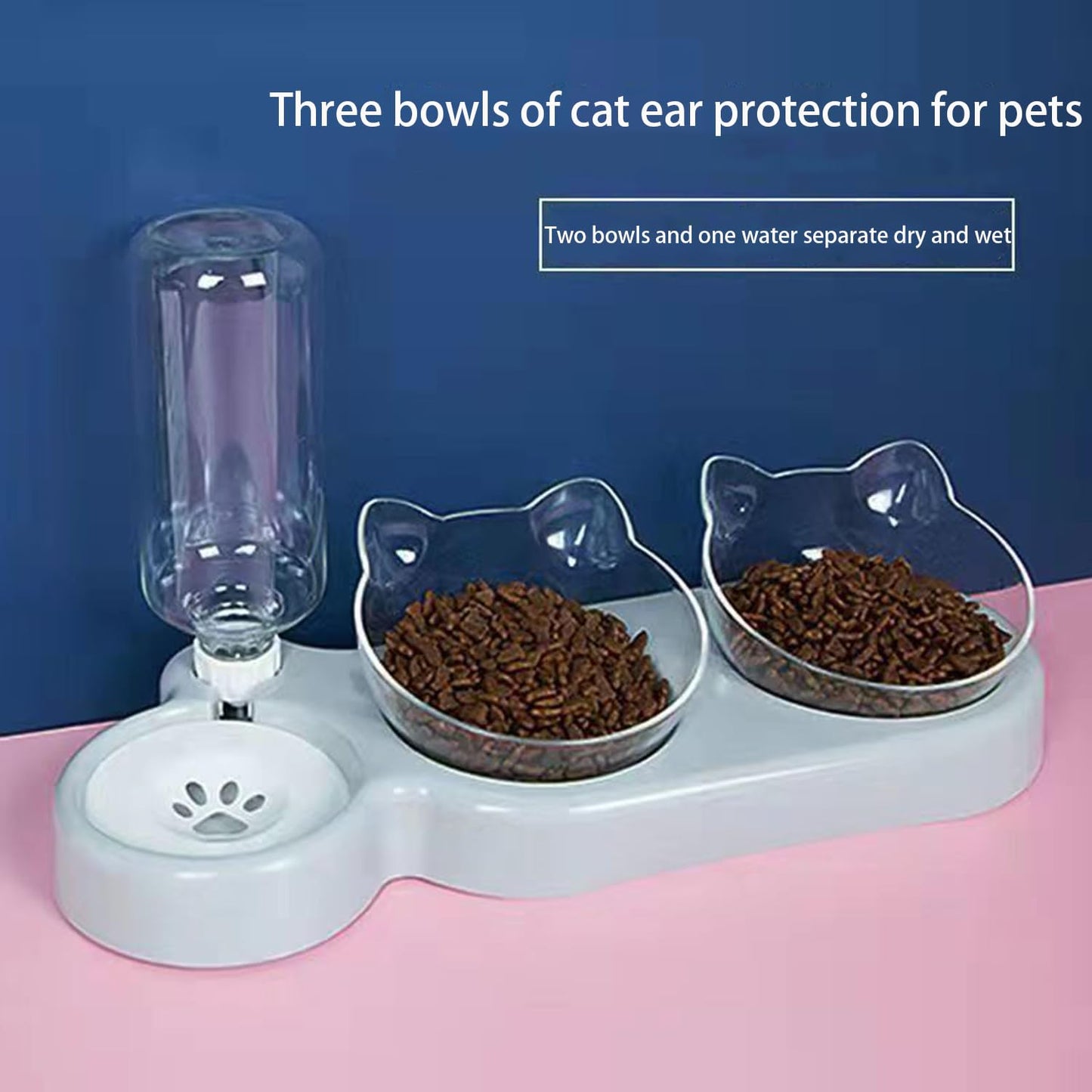 Katzennapf-Set mit Wasserspender | Automatischer Trinkbrunnen für Katzen und Hunde 