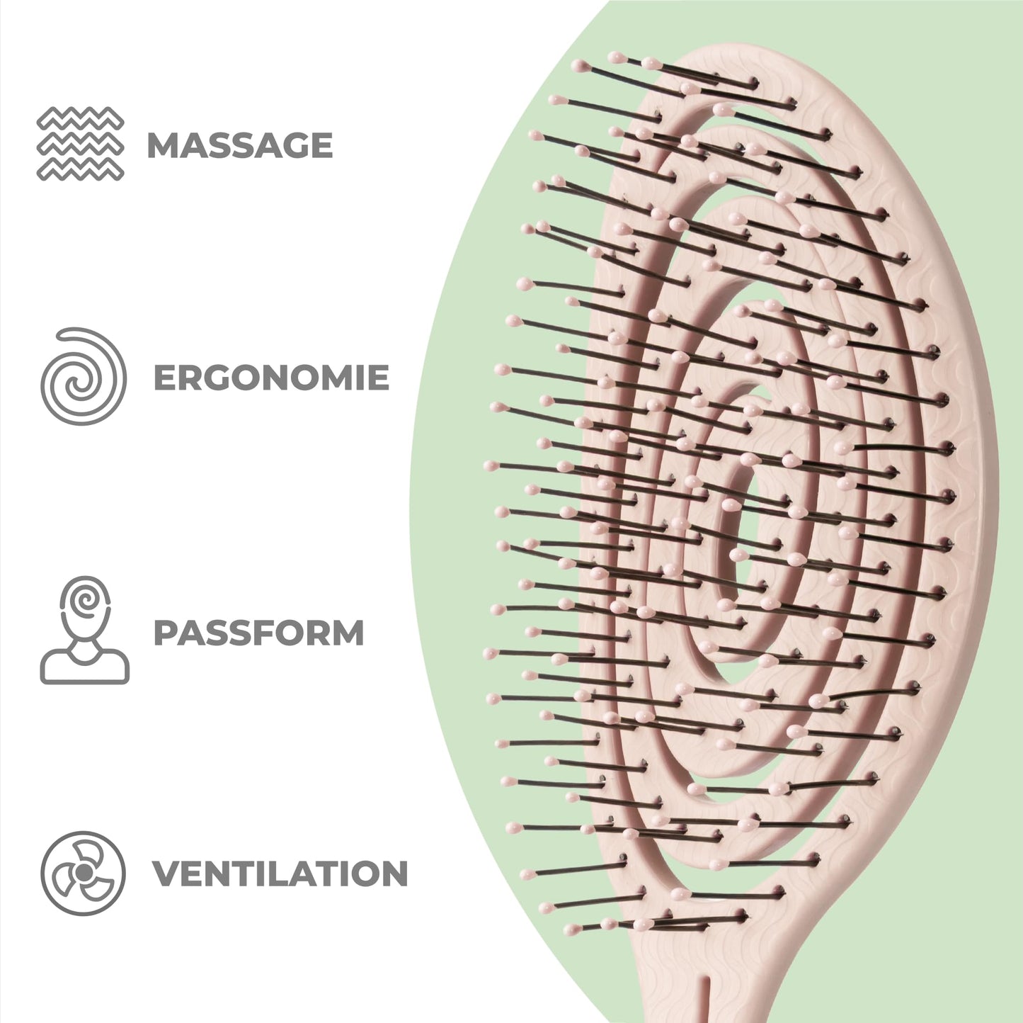 Ninabella Mini Haarbürste ohne Ziepen - Bürste für Reisen - Entwirrbürste für trockenes und nasses Haar - Detangler Bürste