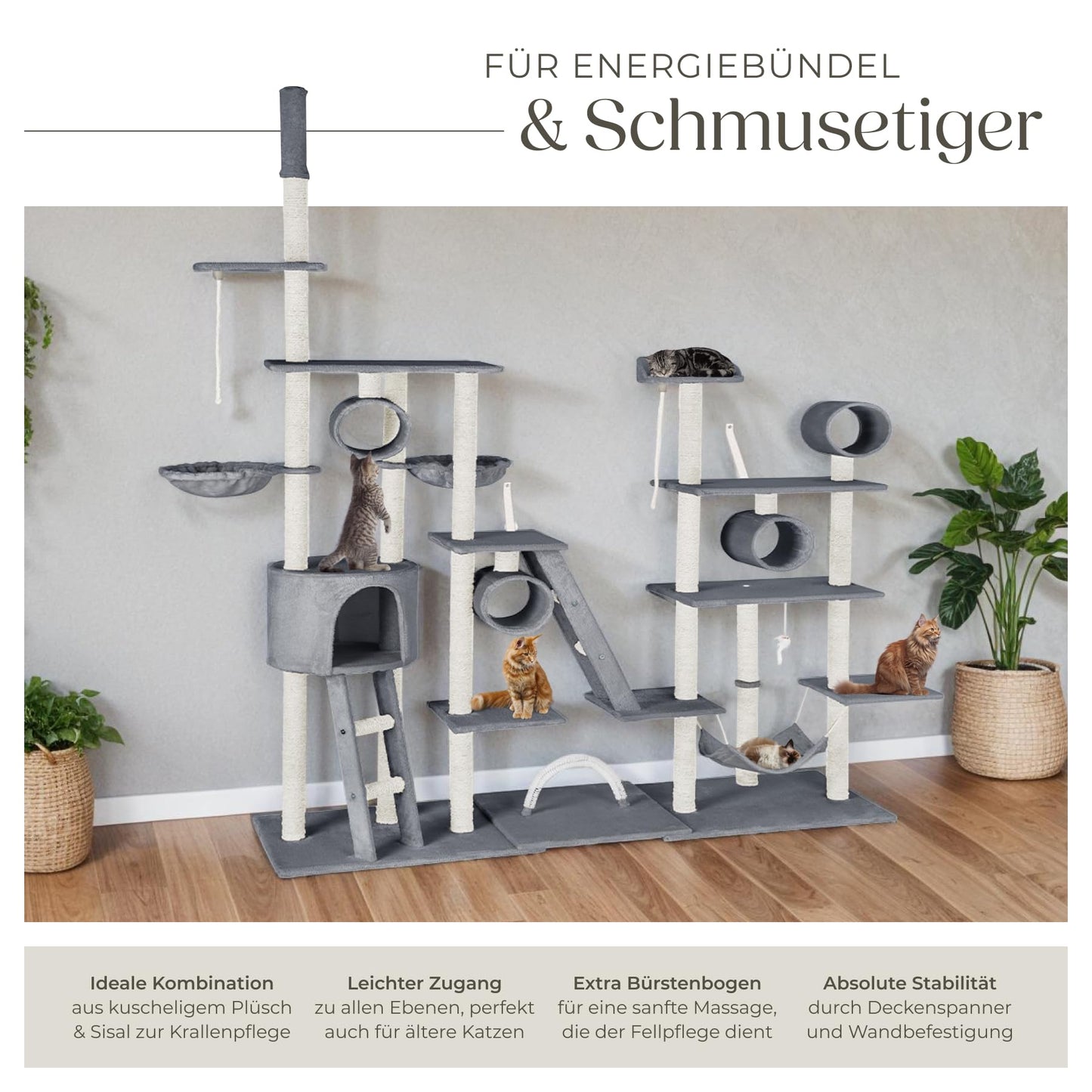 Kratzbaum Snooky | Spielcenter mit Katzenhaus Aussichtsplattformen 