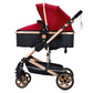 Reenborn 3-in-1 Kinderwagen, Buggy mit zwei umkehrbaren Schiebemodi, Kinderwagen mit Gestell aus Aluminiumlegierung, Babywagen, 3-in-1 Komplettset mit Ein-Klick-Faltmechanismus 