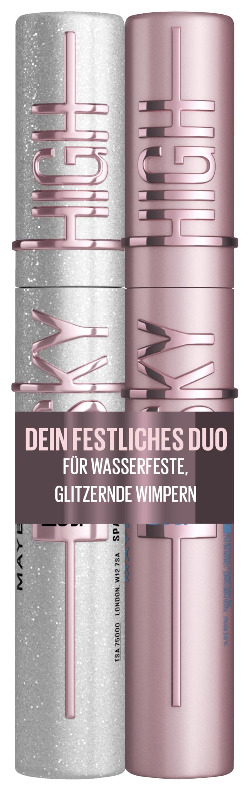 Maybelline New York Sky High Schwarze Wimperntusche für extrem lange Wimpern und Volumen, Sky High Mascara 