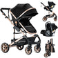 Reenborn 3-in-1 Kinderwagen, Buggy mit zwei umkehrbaren Schiebemodi, Kinderwagen mit Gestell aus Aluminiumlegierung, Babywagen, 3-in-1 Komplettset mit Ein-Klick-Faltmechanismus 