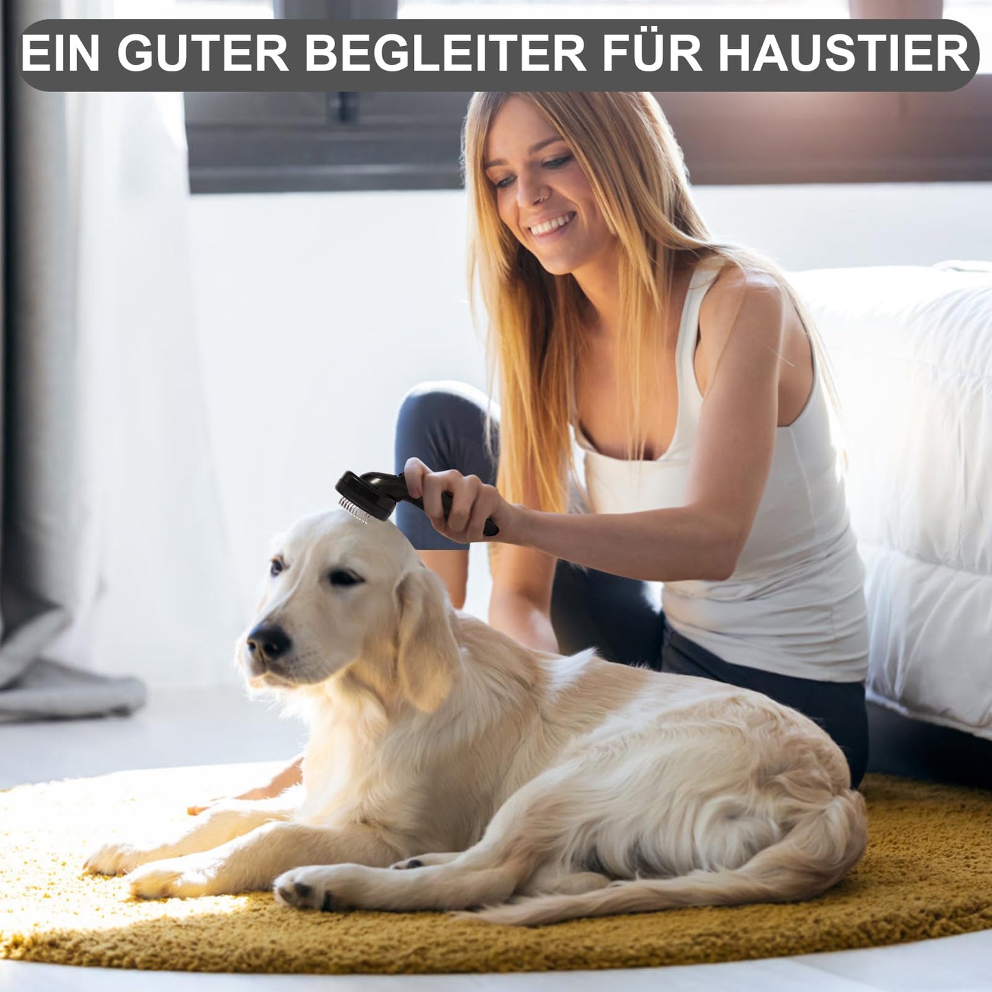 Hundebürste für Hunde und Katzen, selbstreinigend, Katzenbürste für Unterwäsche und Fell 