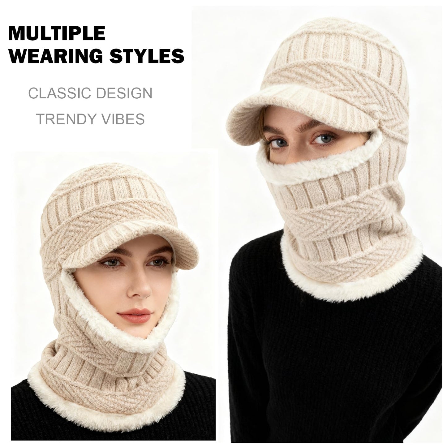 Sturmhaube aus Sturmhaube mit flexiblem Halswärmer, winddichter, Unisex-Wärmer-Gesichtsmaske 