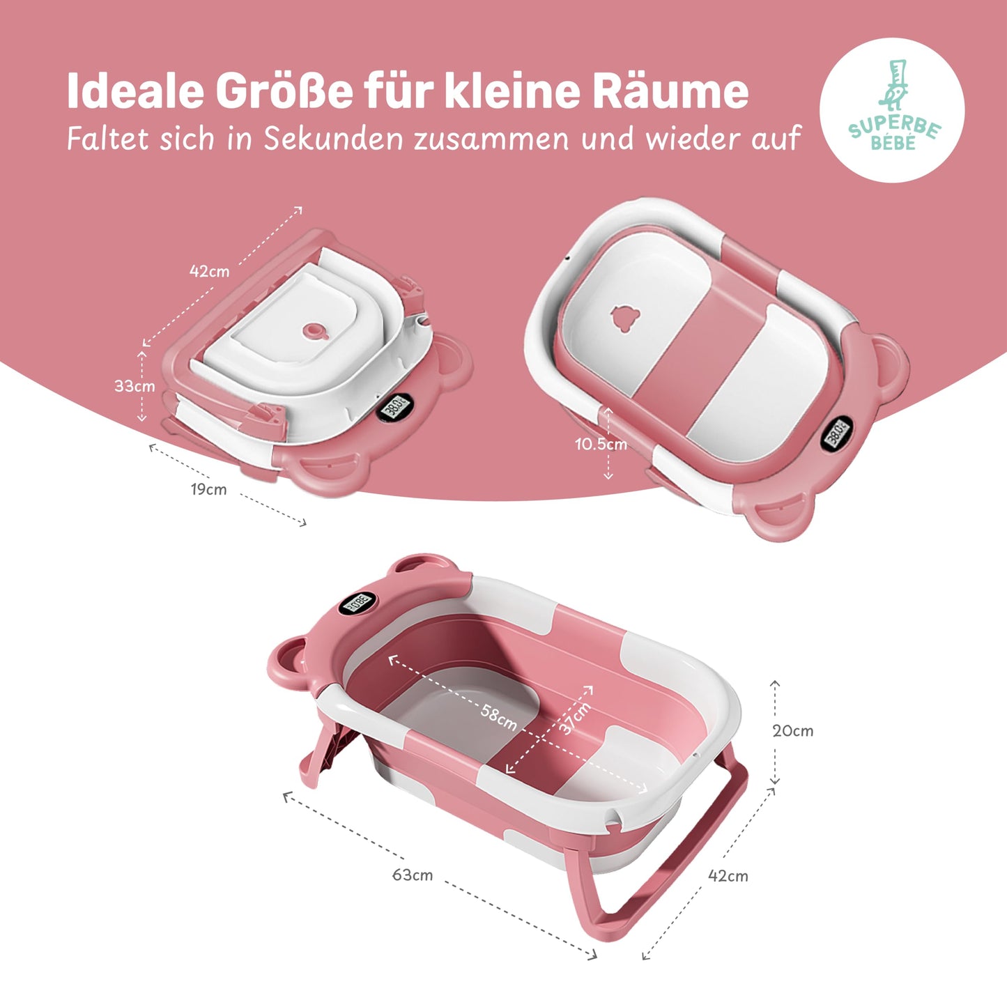 Faltbar Baby Badewanne Mit Rutschfestem Badewannensitz