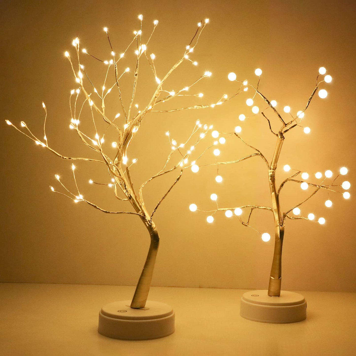 LED Lichterbaum, Baum Licht Warmweiß Verstellbare Äste, 108 LED Baum Lampe Dekobaum Belichtet Baumbeleuchtung Innen Deko 