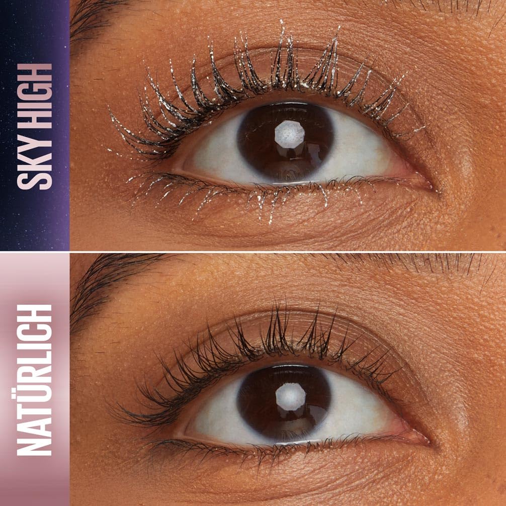 Maybelline New York Sky High Schwarze Wimperntusche für extrem lange Wimpern und Volumen, Sky High Mascara 