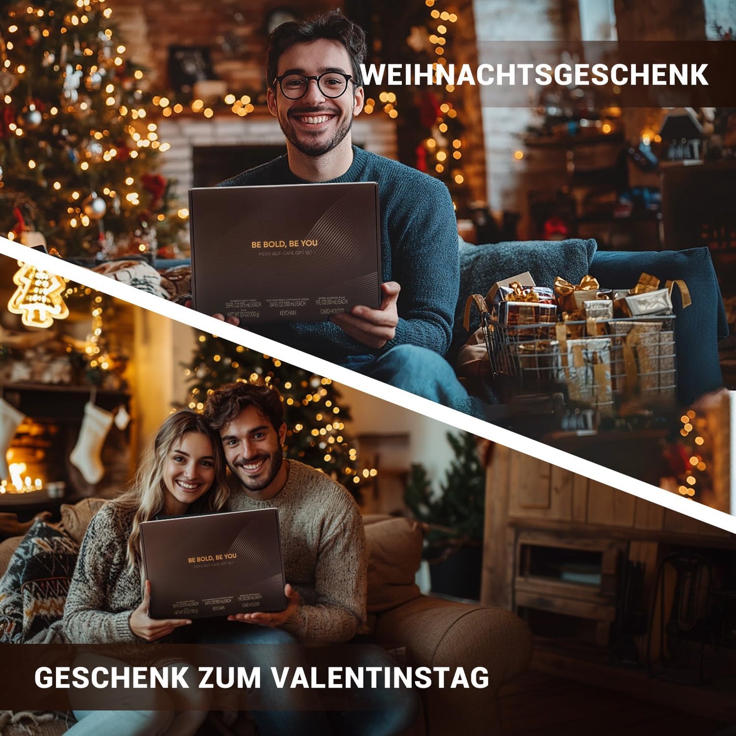 BODY &amp; EARTH Herrenpflege-Geschenkset Sandelholz, 10-teiliges Pflegeset mit Bartöl