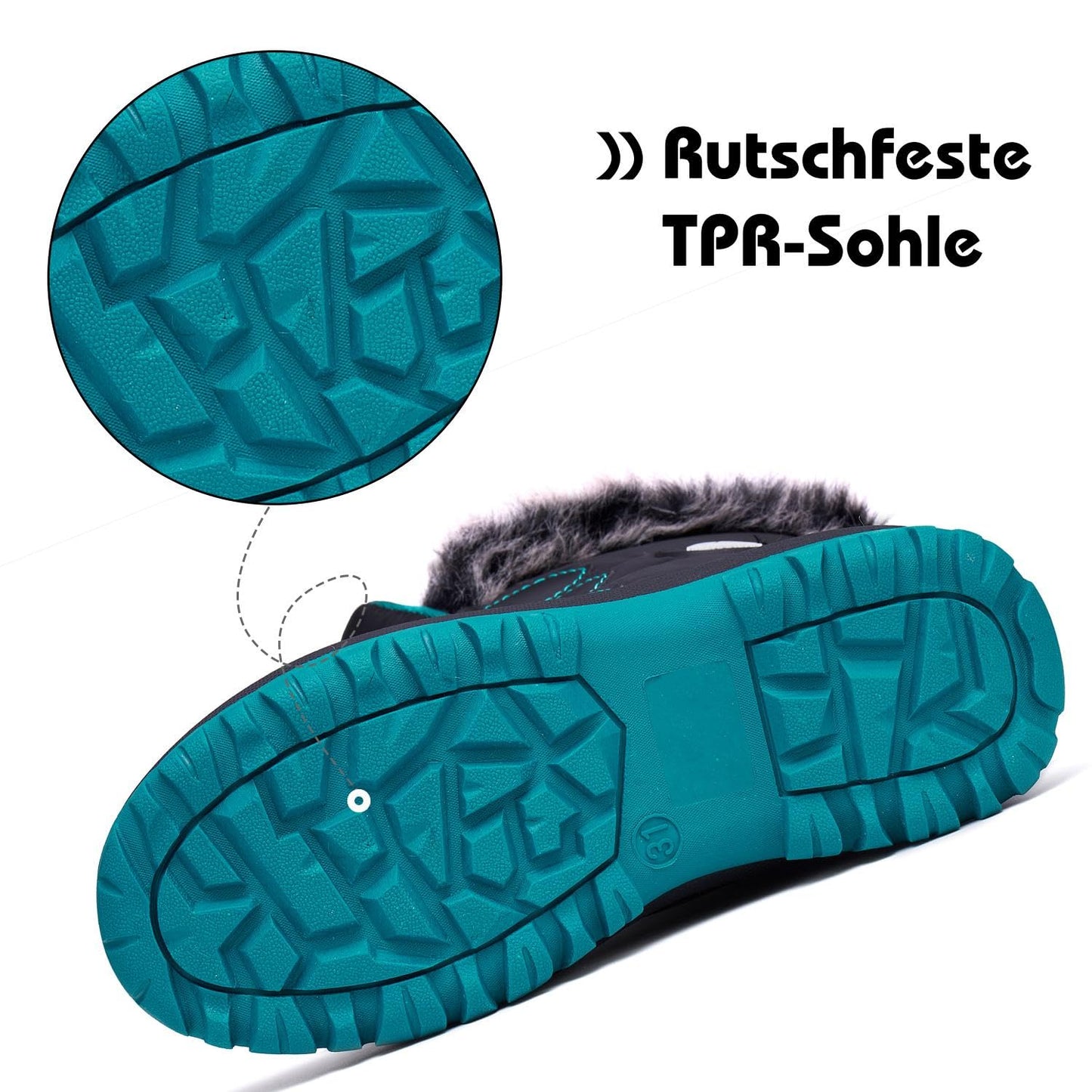 Mishansha Kinder Winterstiefel Gefüttert Wasserdichte Rutschfest Schneestiefel für Mädchen Jungen 