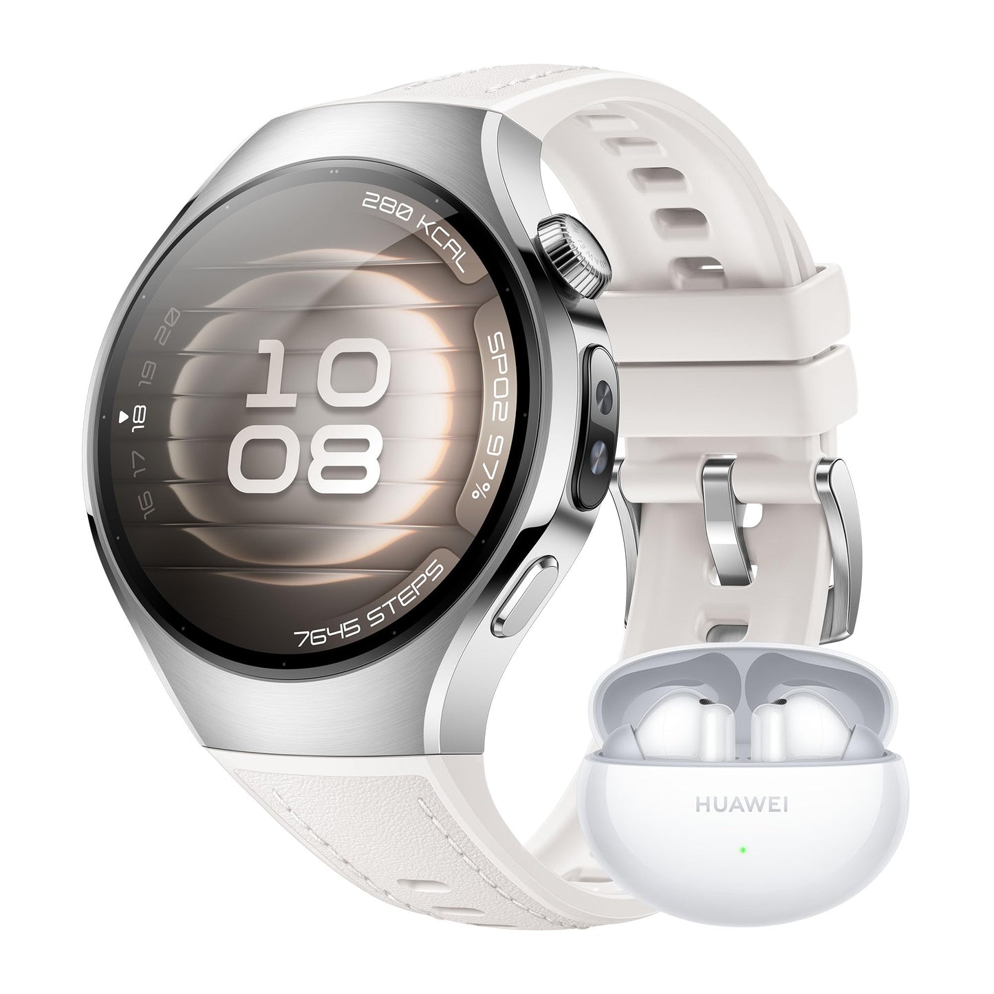 HUAWEI Watch 5 Smartwatch für Damen und Herren, Gesundheitsübersicht, wasserdicht bis 5 ATM, GPS, SpO2-Messung am Finger, kompatibel mit Android™ und iOS, Saphirglas, 42 mm, Weiß 