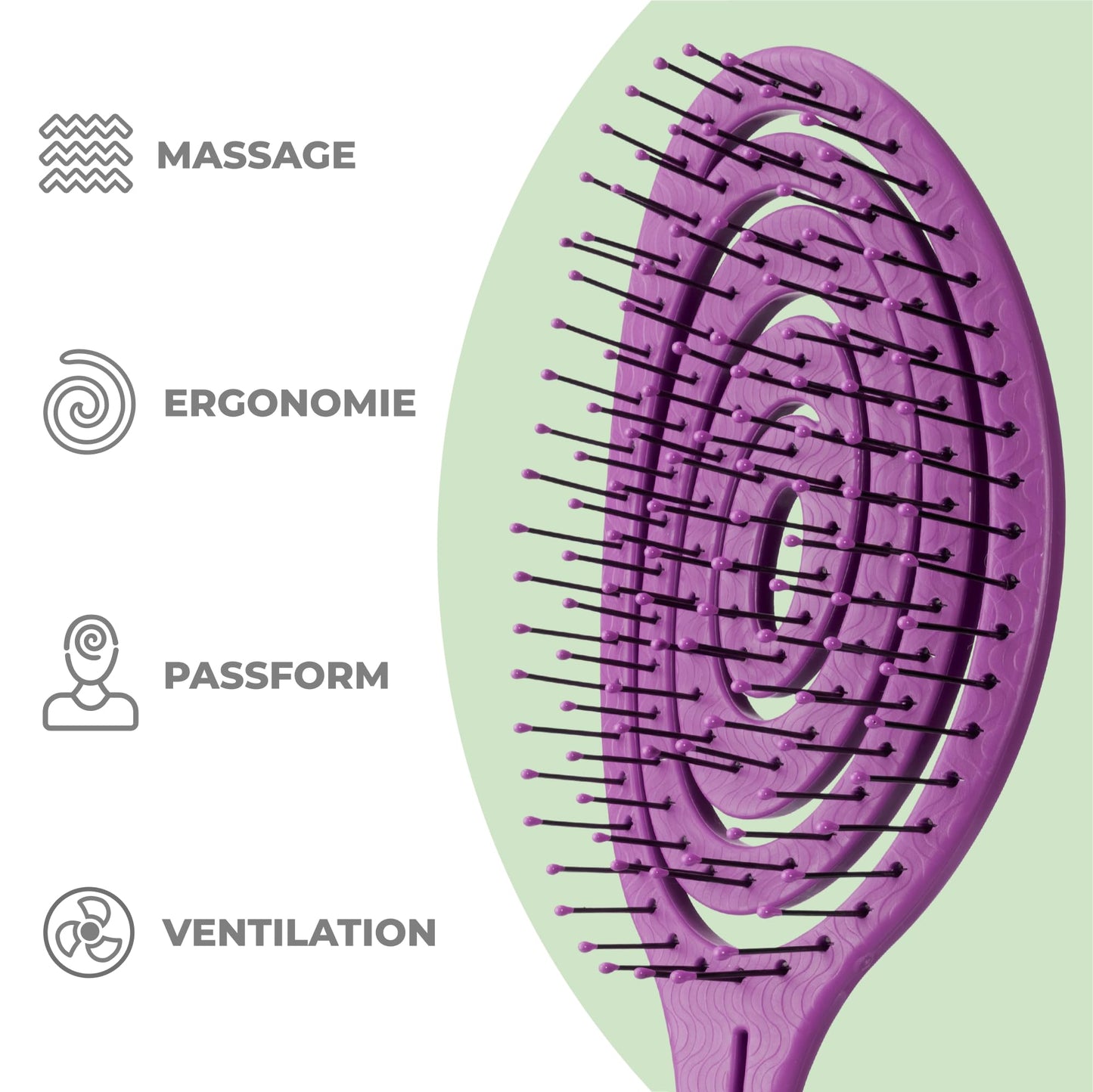 Ninabella Mini Haarbürste ohne Ziepen - Bürste für Reisen - Entwirrbürste für trockenes und nasses Haar - Detangler Bürste