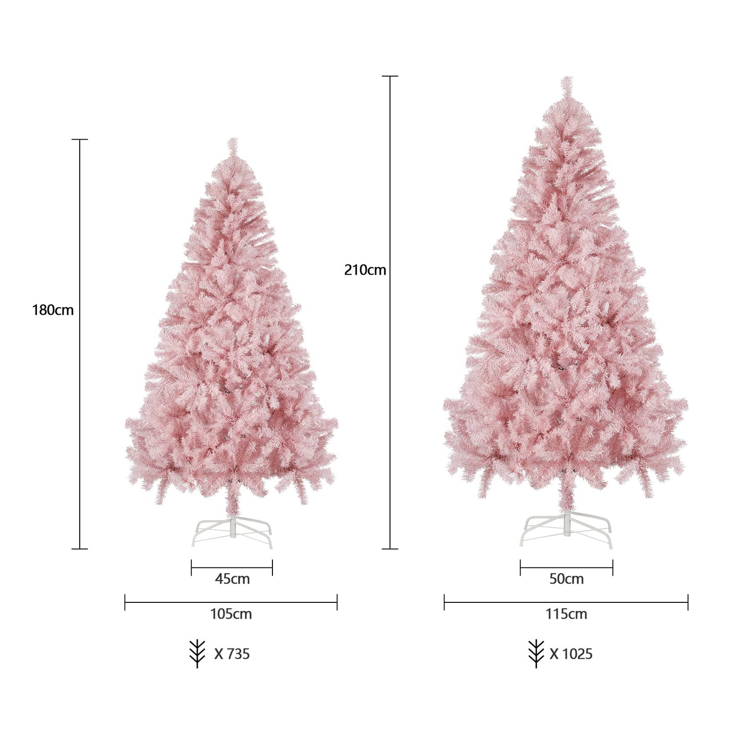 SALCAR Künstlicher Weihnachtsbaum, 60 cm - 270 cm 