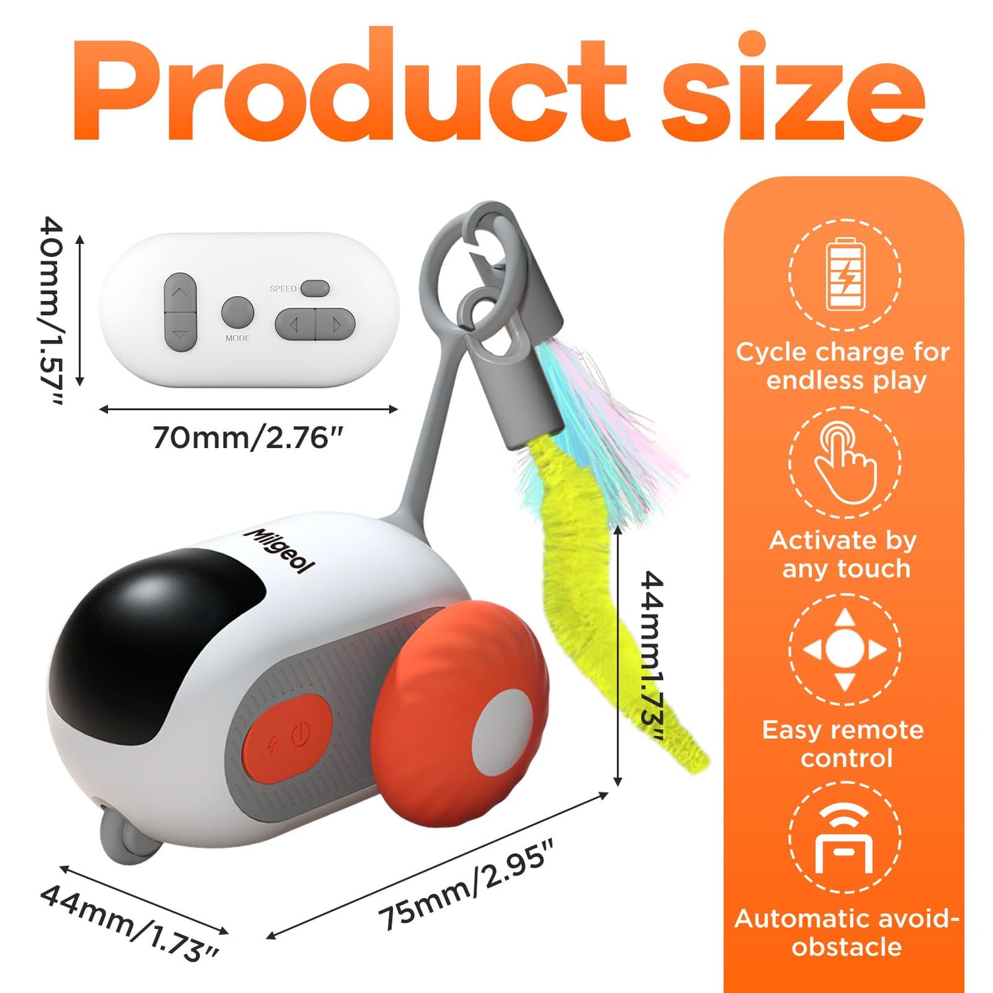 Intelligentes, ferngesteuertes, elektrisches interaktives Katzenspielzeug 