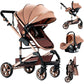 Reenborn 3-in-1 Kinderwagen, Buggy mit zwei umkehrbaren Schiebemodi, Kinderwagen mit Gestell aus Aluminiumlegierung, Babywagen, 3-in-1 Komplettset mit Ein-Klick-Faltmechanismus 