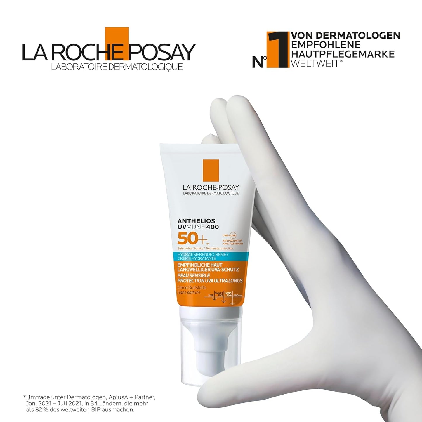 La Roche-Posay ANTHELIOS Feuchtigkeitscreme UVMune 40 für trockene und empfindliche Haut sowie bei Sonnenallergie, LSF 50+, 50 ml 