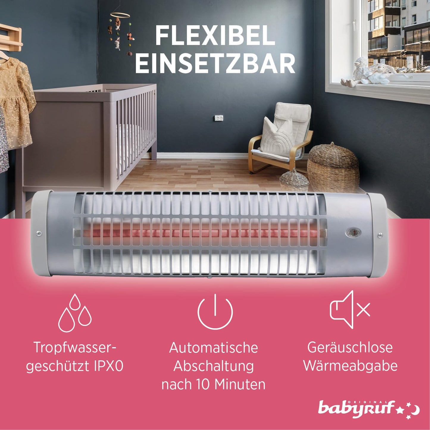 Chauffage bébé Heizstrahler 600 W Chauffage pour table à langer automatique 