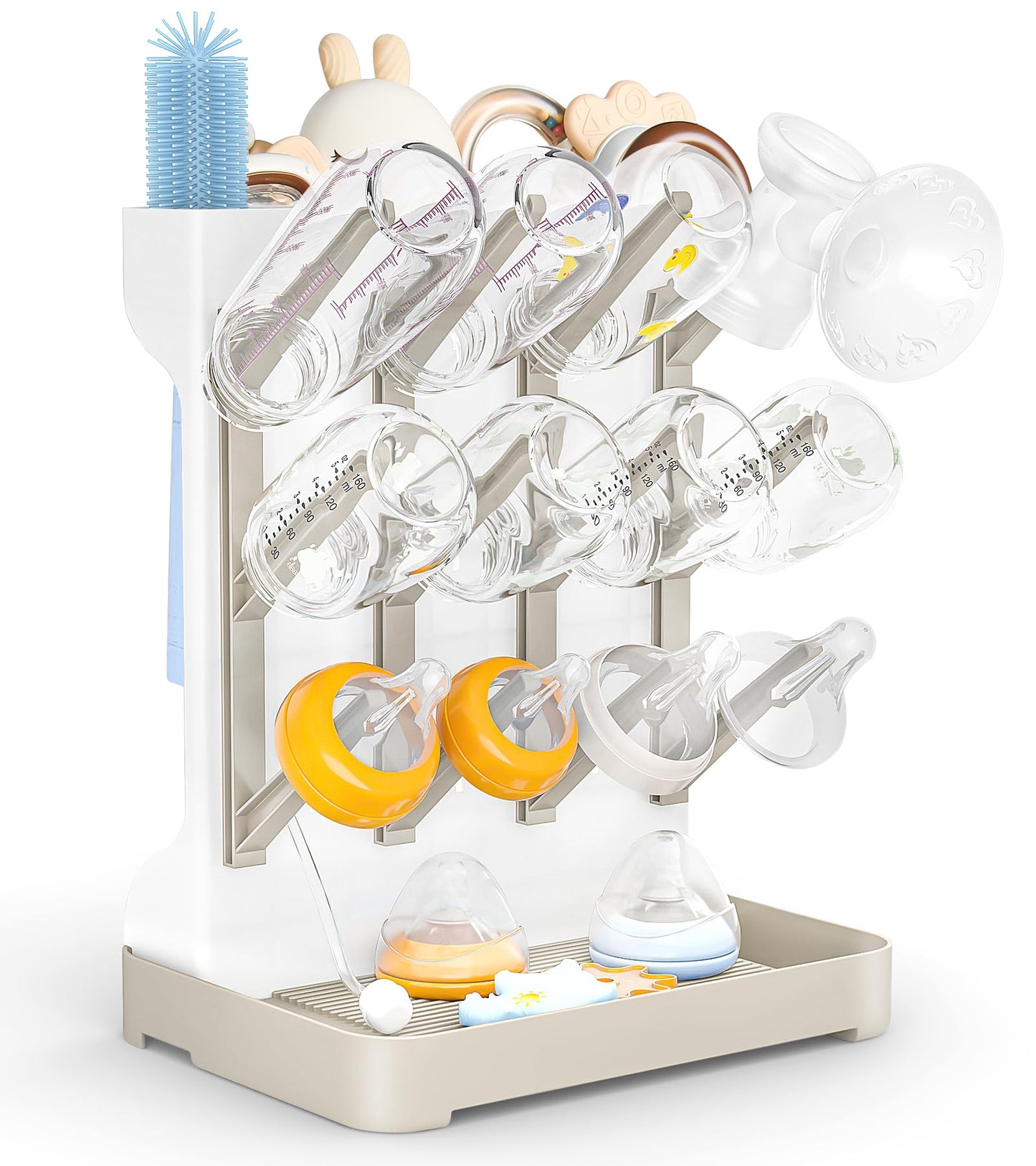 Flaschentrockner Halter – platzsparender Stand Arbeitsplatte Trockenständer für Babyflaschen
