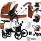 Reenborn 3-in-1 Kinderwagen, Buggy mit zwei umkehrbaren Schiebemodi, Kinderwagen mit Gestell aus Aluminiumlegierung, Babywagen, 3-in-1 Komplettset mit Ein-Klick-Faltmechanismus 