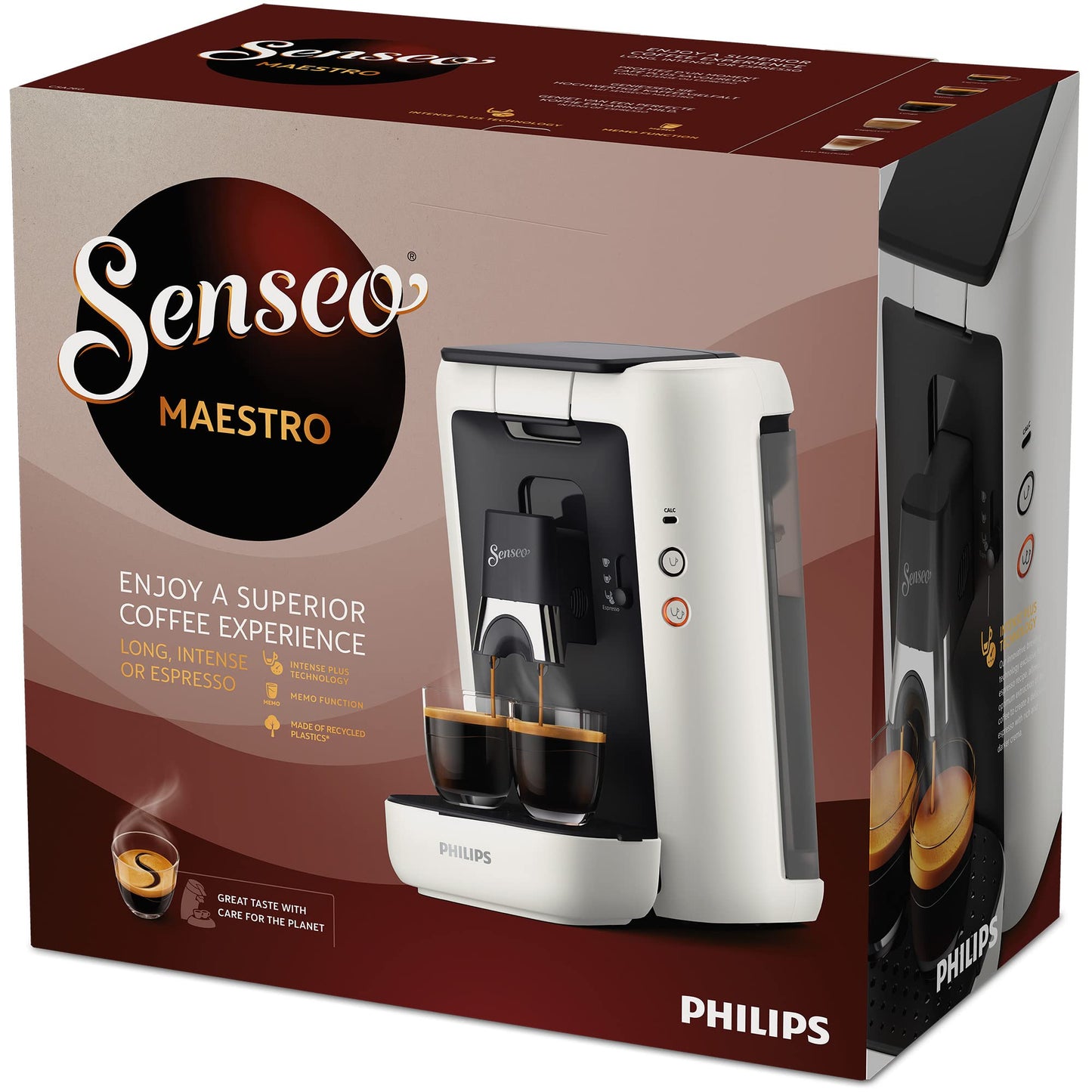 Philips Senseo Maestro Kapselmaschine – Hochwertiger Espresso, umweltfreundliches Design, 1,2-Liter-Wassertank 