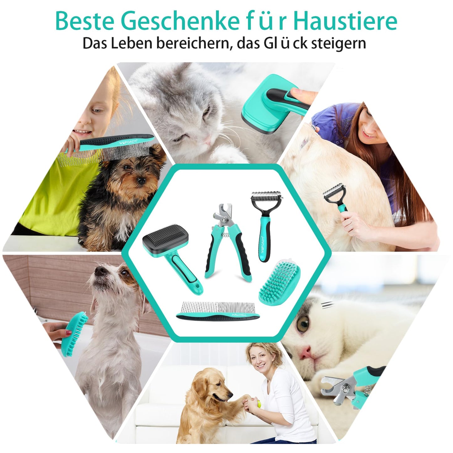 Hundebürste für Hunde und Katzen, selbstreinigend, Katzenbürste für Unterwäsche und Fell 
