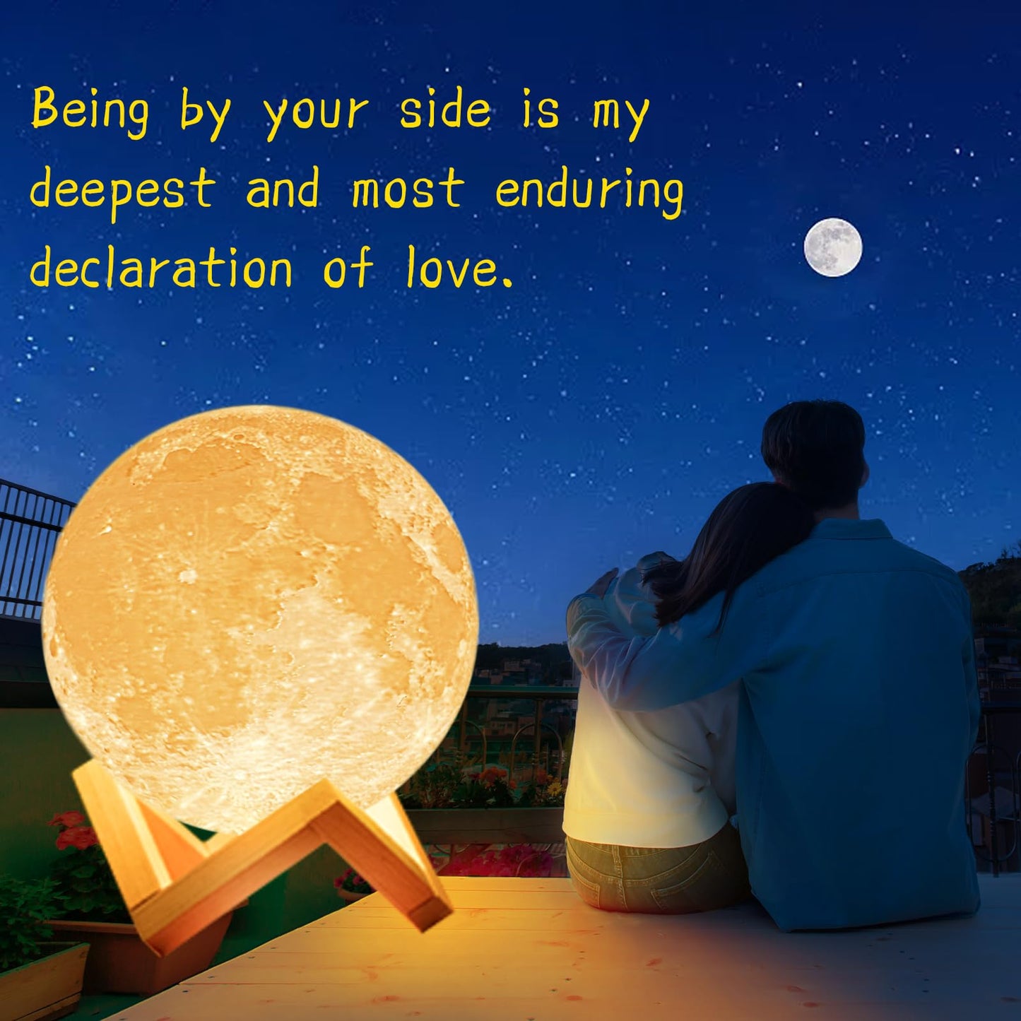 Balkan-Mondlampe 3D-Druck - Dimmbare USB-Lade-Touch-Lampe für Kinder und Paare - Romantisches Geschenk zum Geburtstag und fürs Schlafzimmer (3,5 Zoll) 