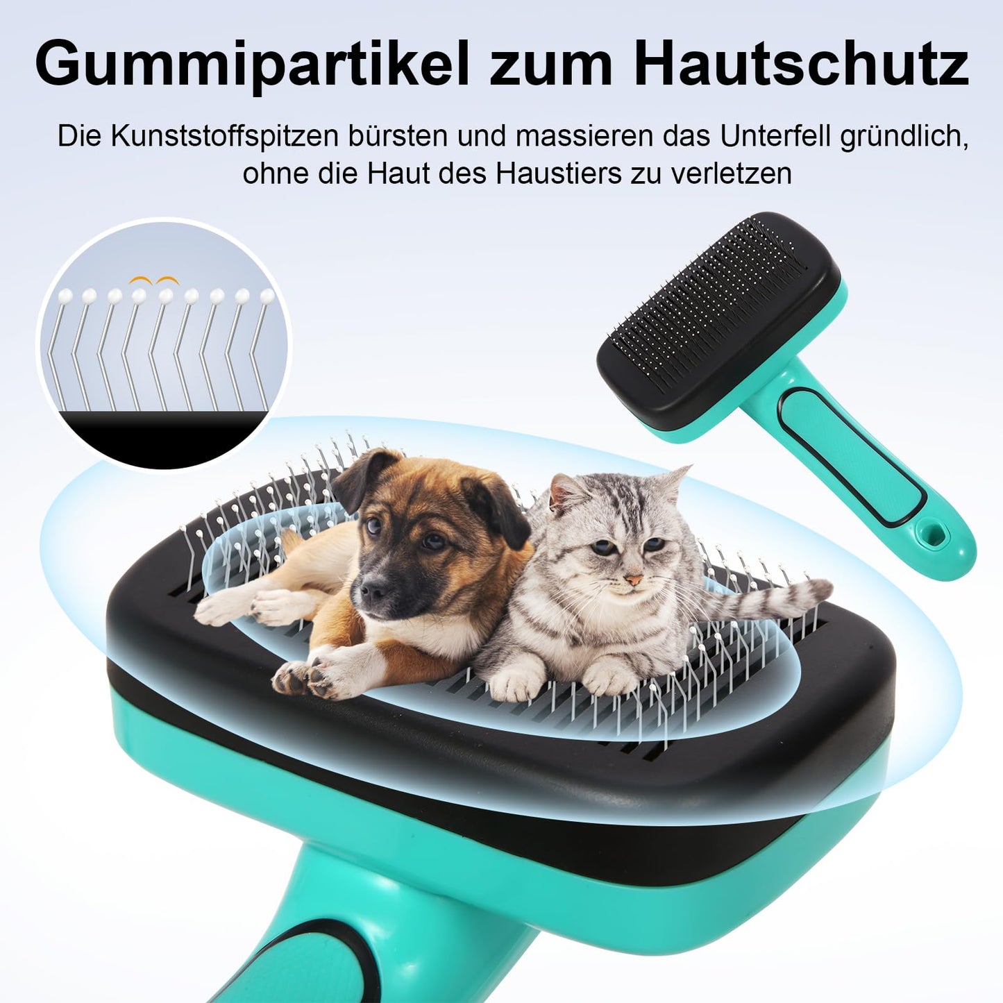 Hundebürste für Hunde und Katzen, selbstreinigend, Katzenbürste für Unterwäsche und Fell 