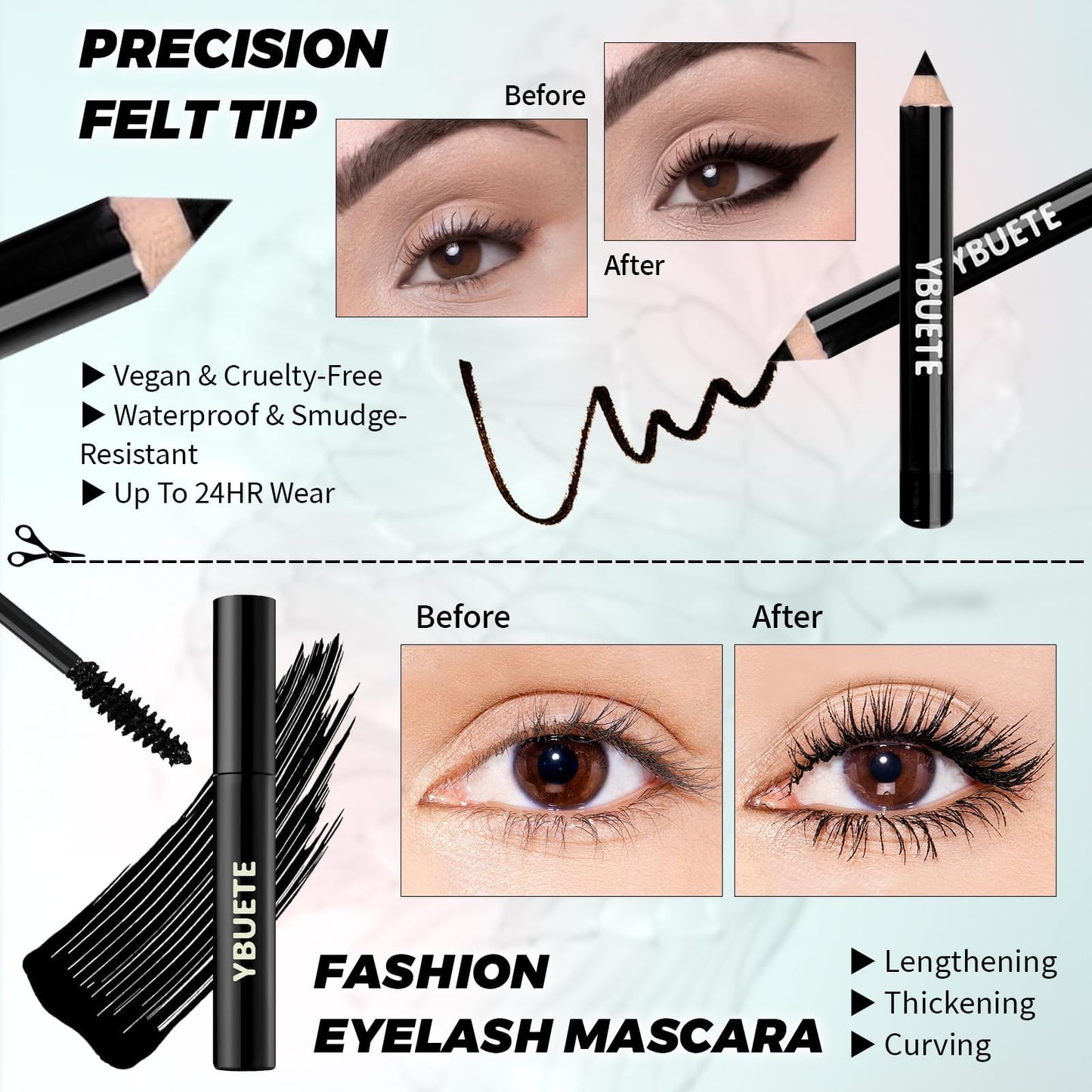 YBUETE Make-up Set für Teenager, Mädchen und Frauen - Tragbares Reise-Kosmetik-Set für Anfänger und Profis 