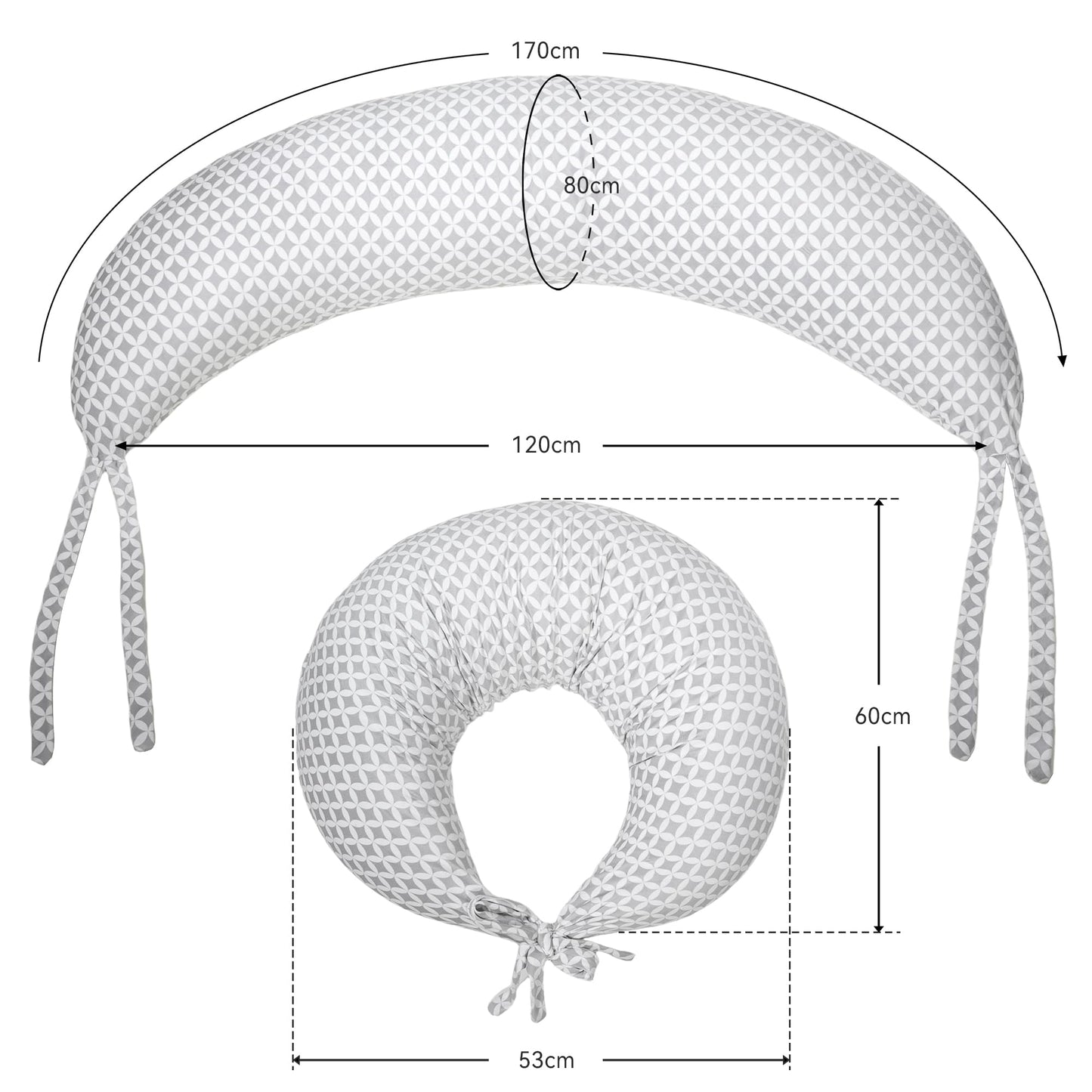 Stillkissen, vielseitiges Positionierungskissen in Übergröße, Schwangerschaftskissen für Babys und Erwachsene, Seitenschläferkissen mit waschbarem 