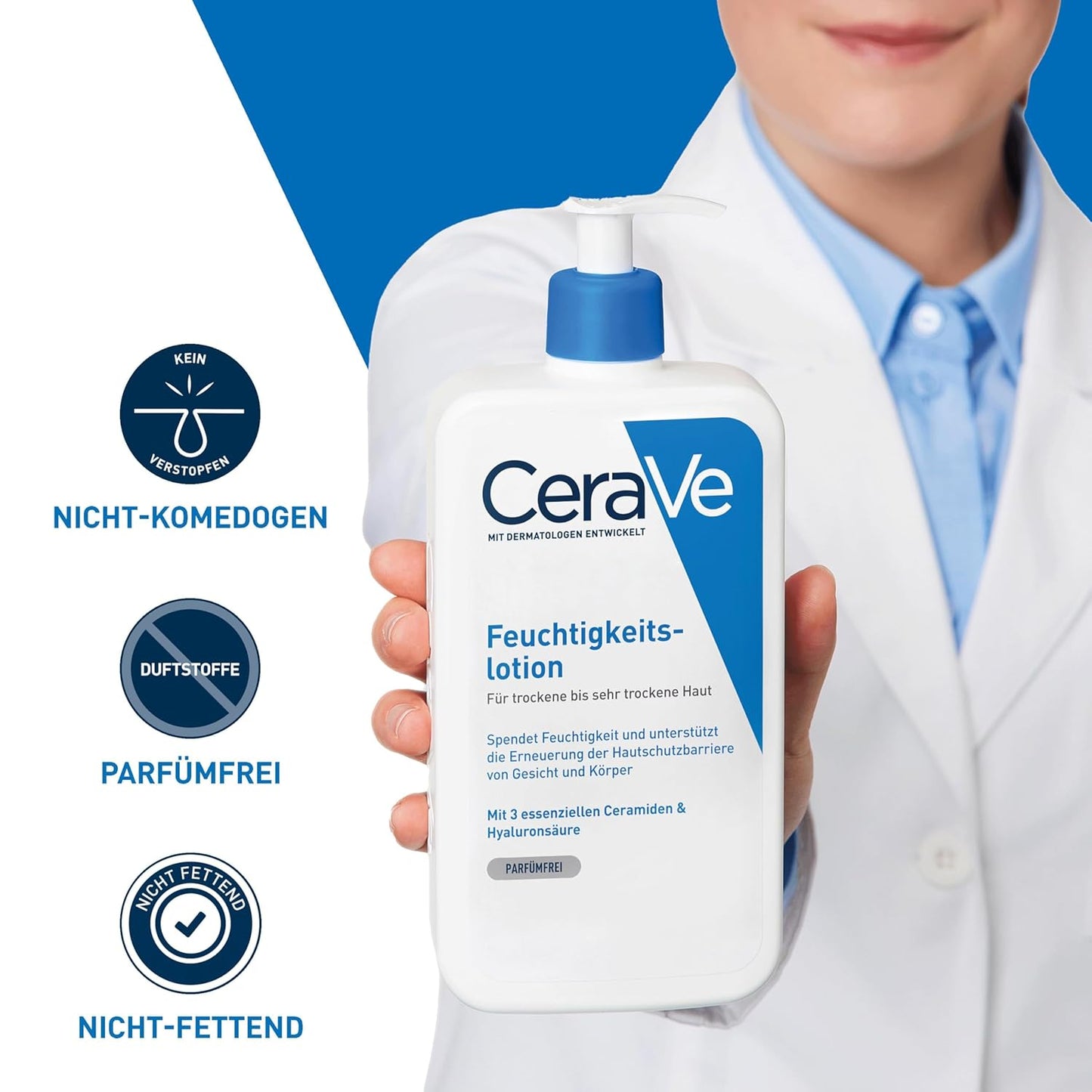 CeraVe Reinigungs-Set, Feuchtigkeitslotion mit Pumpspender (473 ml) und schäumendes Reinigungsgel (88 ml) für Gesicht und Körper, Mit Hyaluron und 3 essenziellen Ceramiden