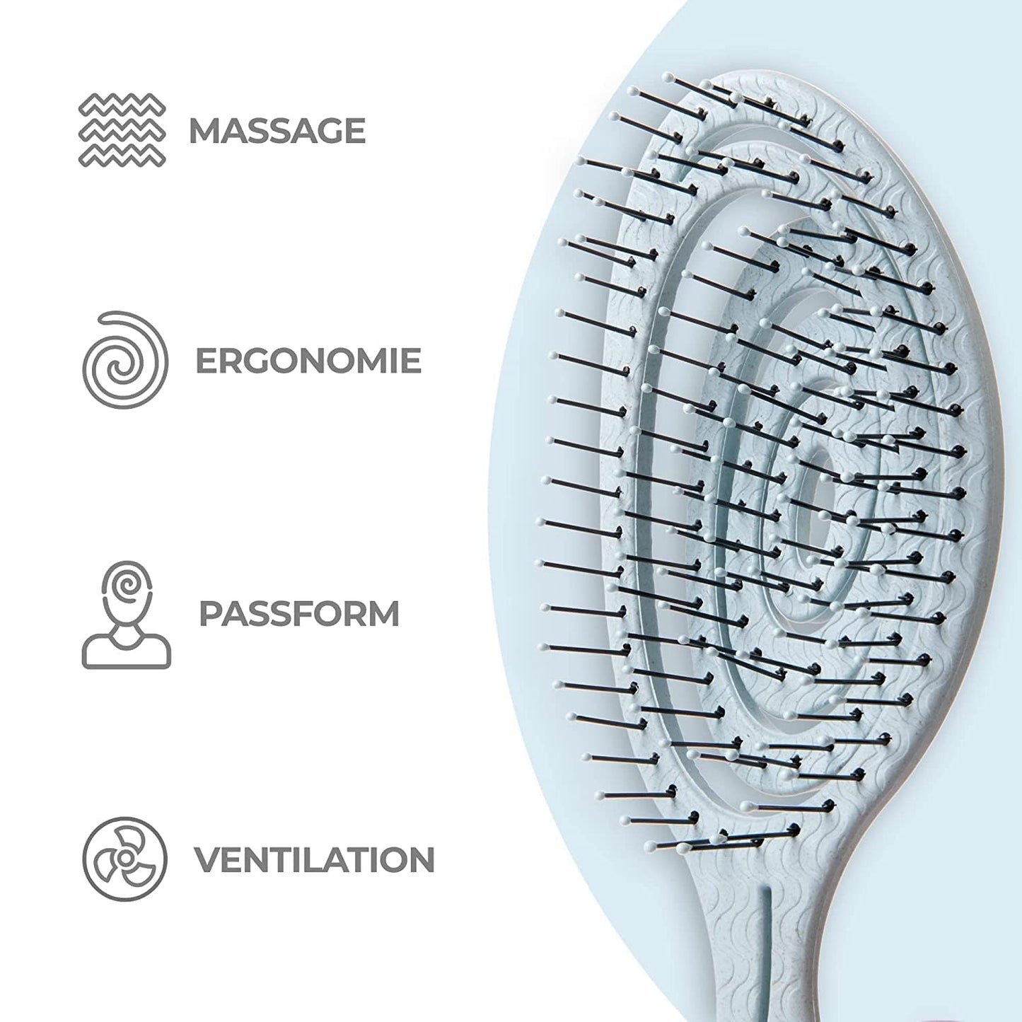 Ninabella Mini Haarbürste ohne Ziepen - Bürste für Reisen - Entwirrbürste für trockenes und nasses Haar - Detangler Bürste