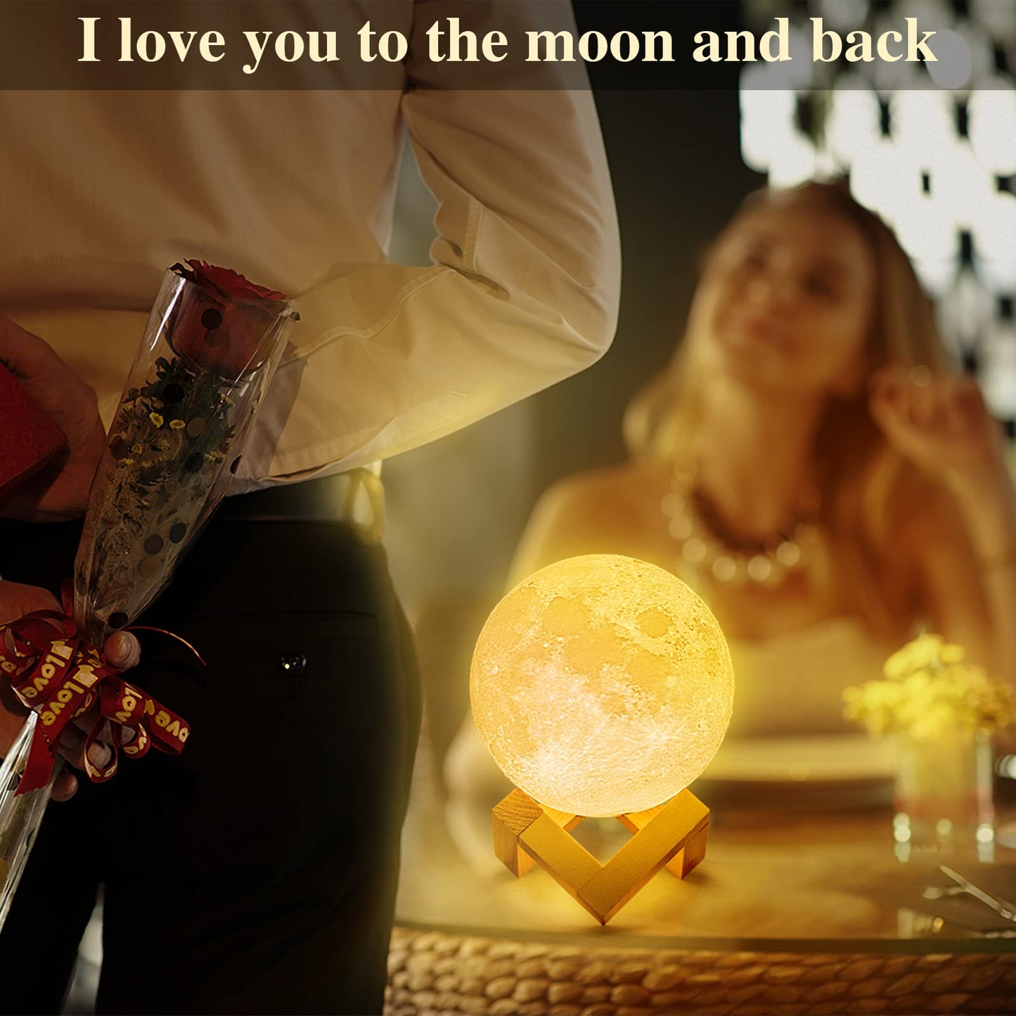 Balkan-Mondlampe 3D-Druck - Dimmbare USB-Lade-Touch-Lampe für Kinder und Paare - Romantisches Geschenk zum Geburtstag und fürs Schlafzimmer (3,5 Zoll) 