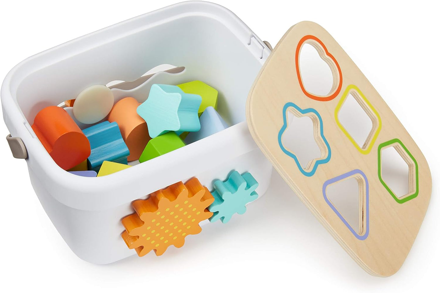 Klassisches Spielzeug-Set aus Holz mit Formensortierspiel, Mittel, 16 Stück, Mehrfarbig 