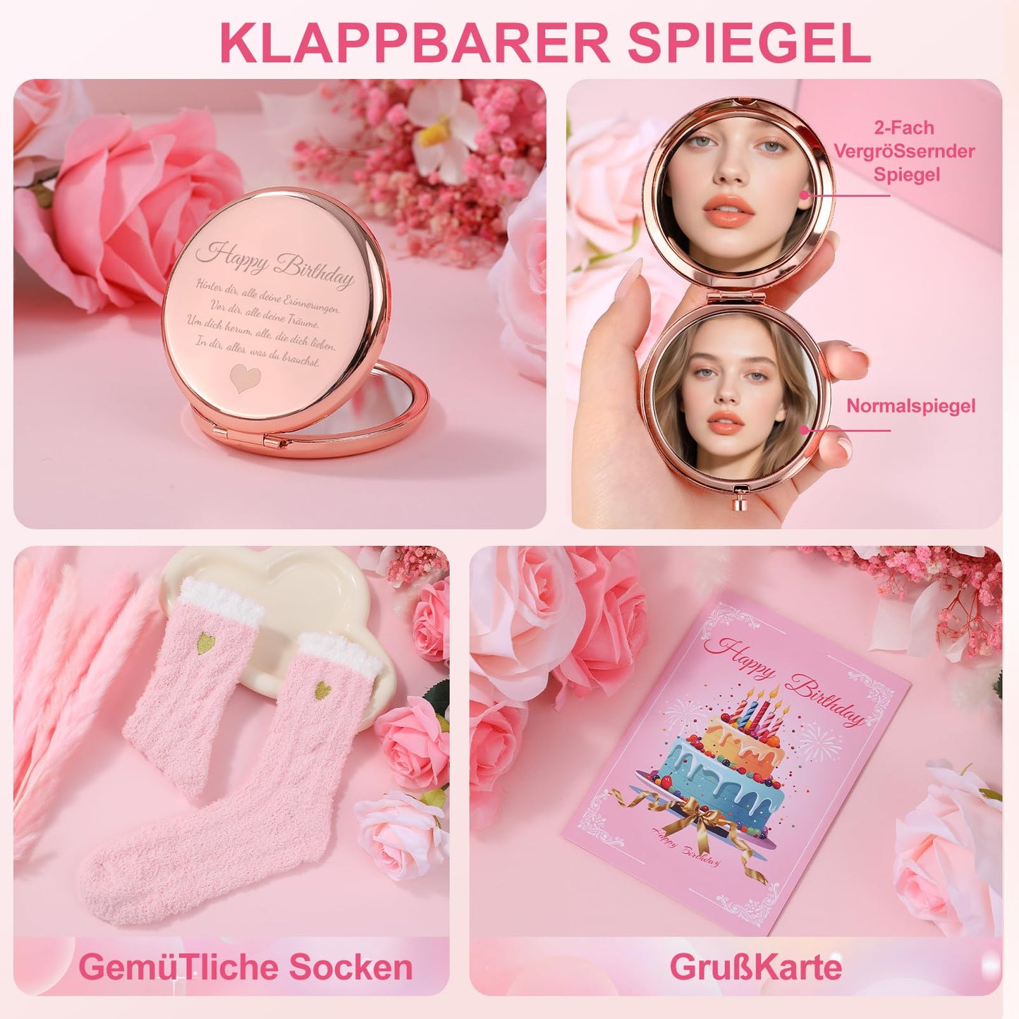 Geschenkset für Mama, Freundin, Schwester, Kaffeebecher und Geschenkset Bad-Entspannung 