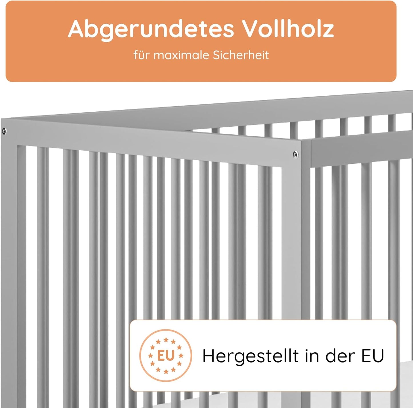 Kids Collective Babybett 60x120 | 70x140 cm, höhenverstellbar 