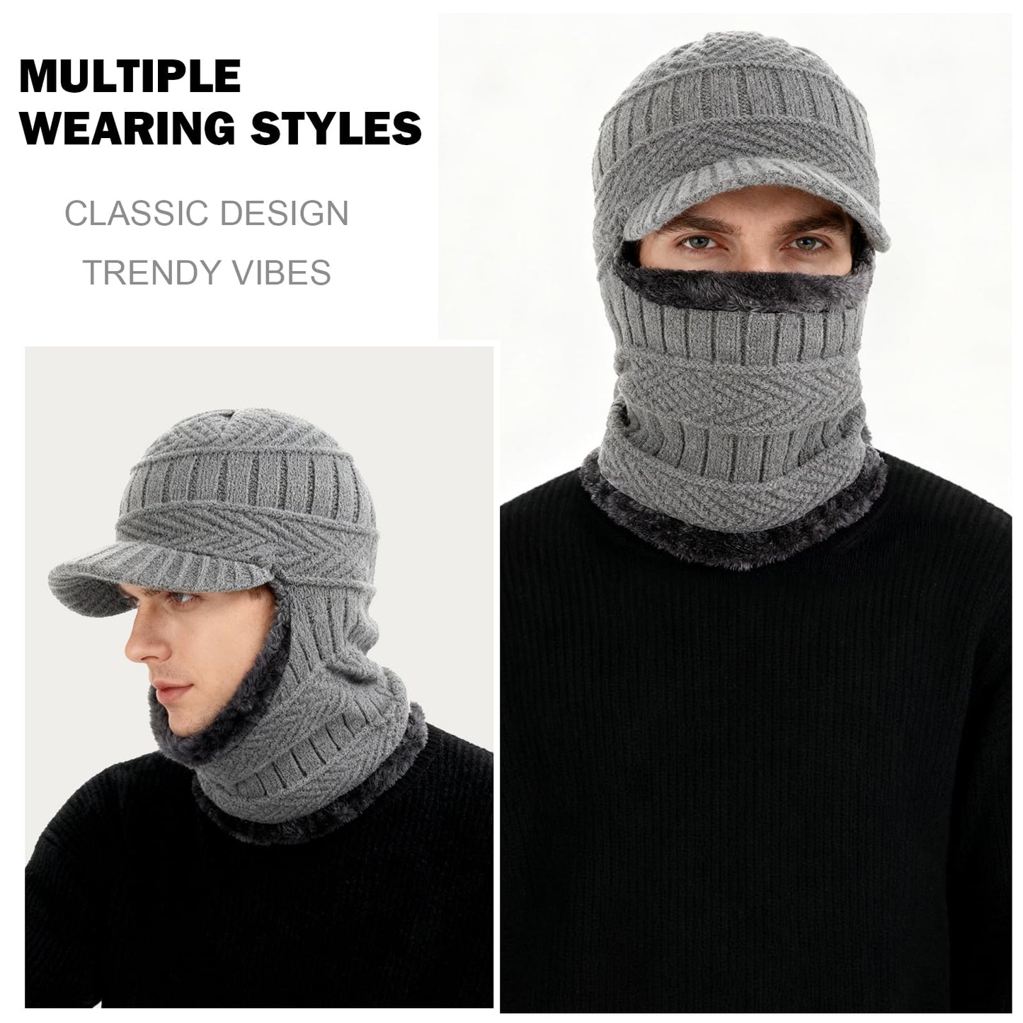 Sturmhaube aus Sturmhaube mit flexiblem Halswärmer, winddichter, Unisex-Wärmer-Gesichtsmaske 