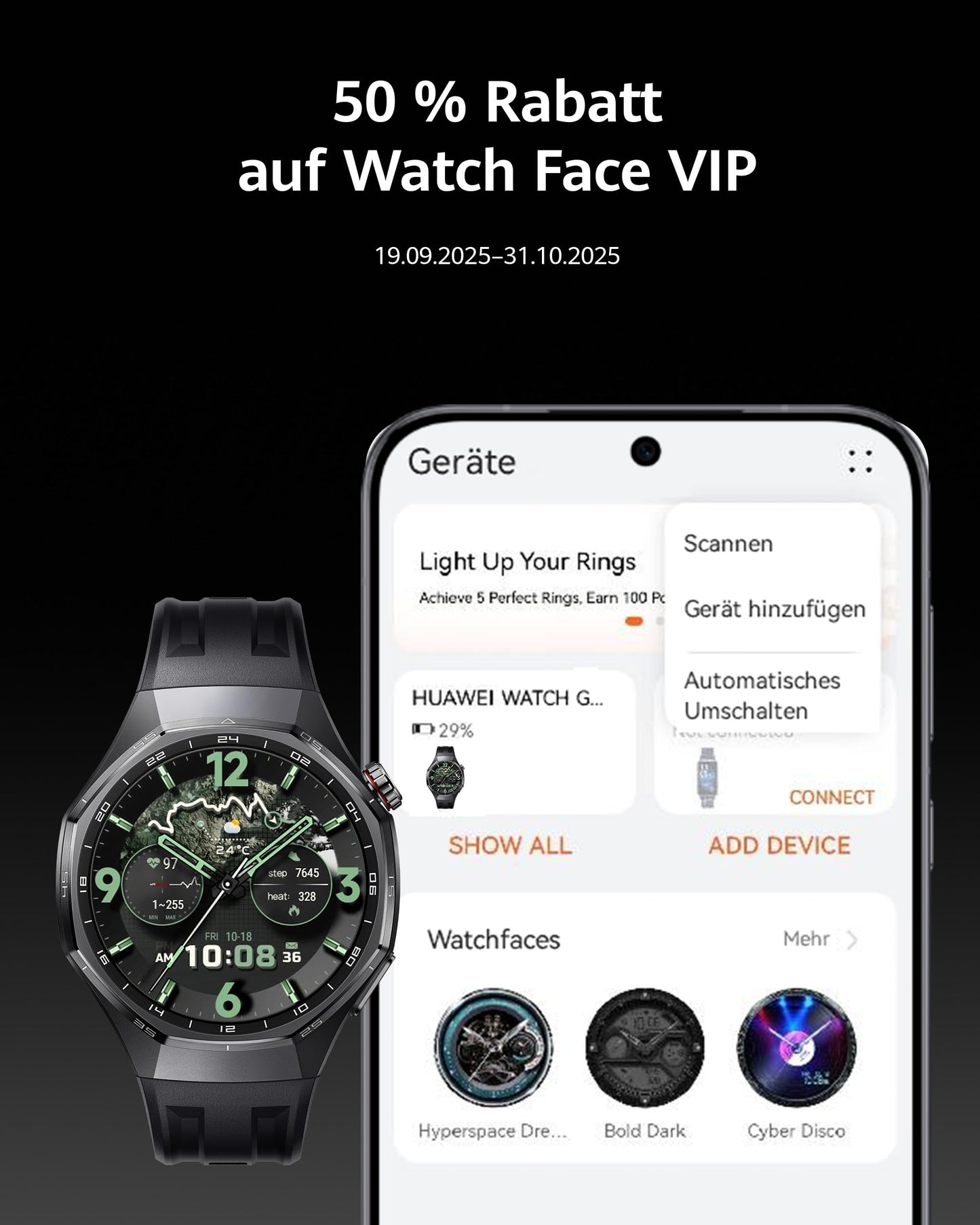 HUAWEI Watch GT 6 Pro Smartwatch, GPS, EKG, 1,47 Zoll AMOLED-Display, bis zu 21 Tage Akkulaufzeit, umfassende Fahrradfunktionen, über 100 Sportmodi, kompatibel mit Android und iOS 