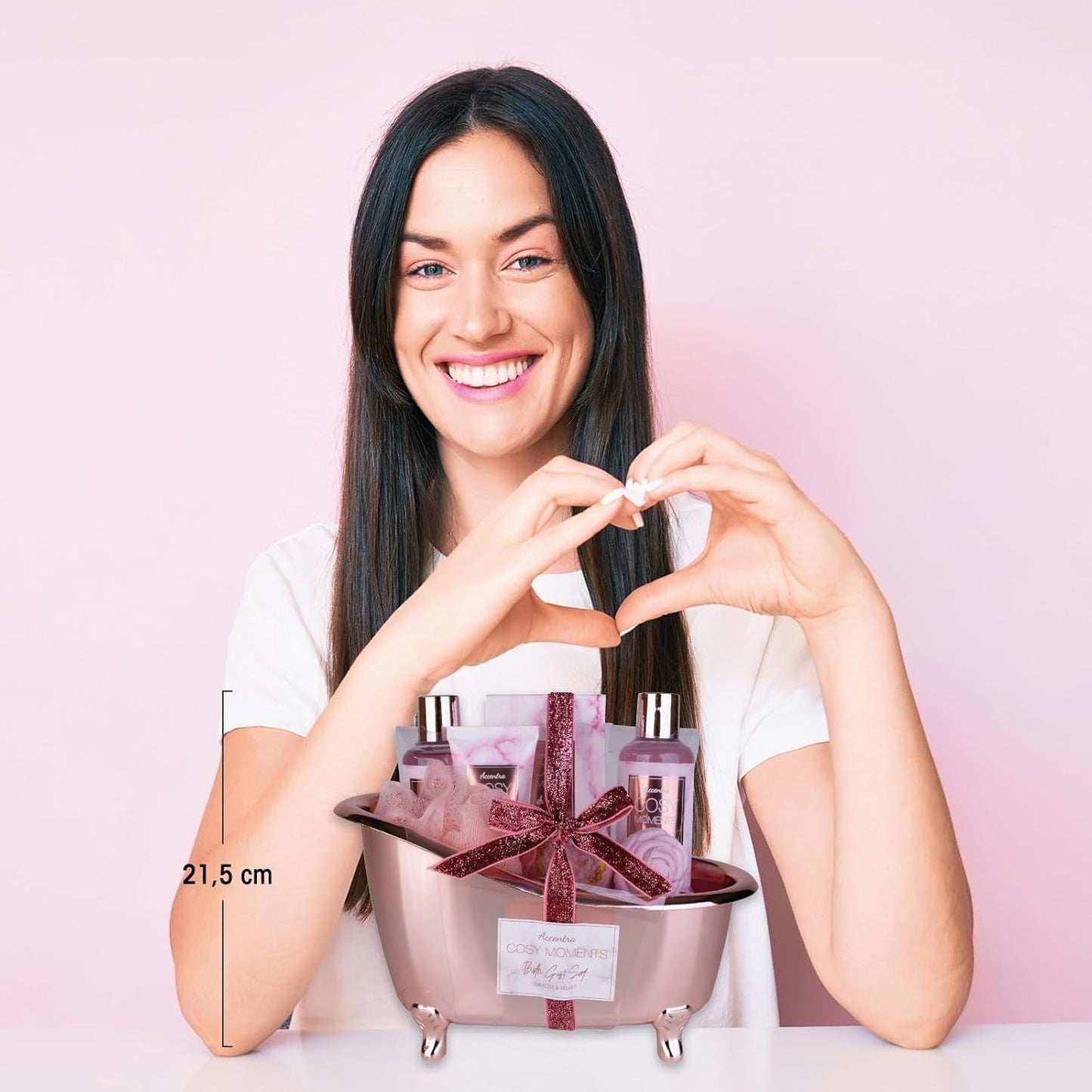 Accentra - COSY MOMENTS Bade- &amp; Duschset in Rosé - Geschenk Set zur Entspannung für Frauen zum Geburtstag 