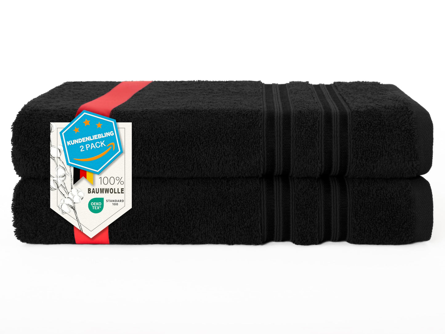 6-teiliges Handtuchset, 100 % Baumwolle, weich, saugfähig, hochwertiges Handtuchset, 2 Badetücher (70 x 140 cm), 4 Handtücher (50 x 100 cm), Weiß 