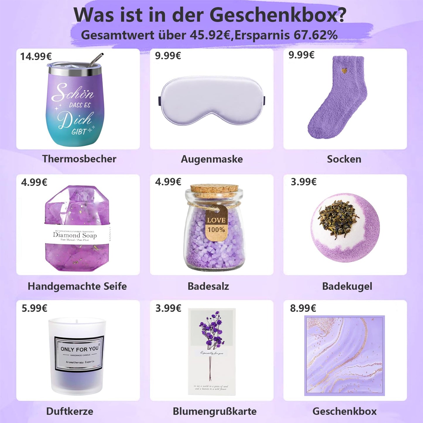 Yogopro-Geschenke für Frauen, Geburtstagsgeschenk für Frauen, Geschenkset, Wellness-Geburtstagsgeschenk 