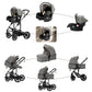 Reenborn 3-in-1 Kinderwagen, Buggy mit zwei umkehrbaren Schiebemodi, Kinderwagen mit Gestell aus Aluminiumlegierung, Babywagen, 3-in-1 Komplettset mit Ein-Klick-Faltmechanismus 