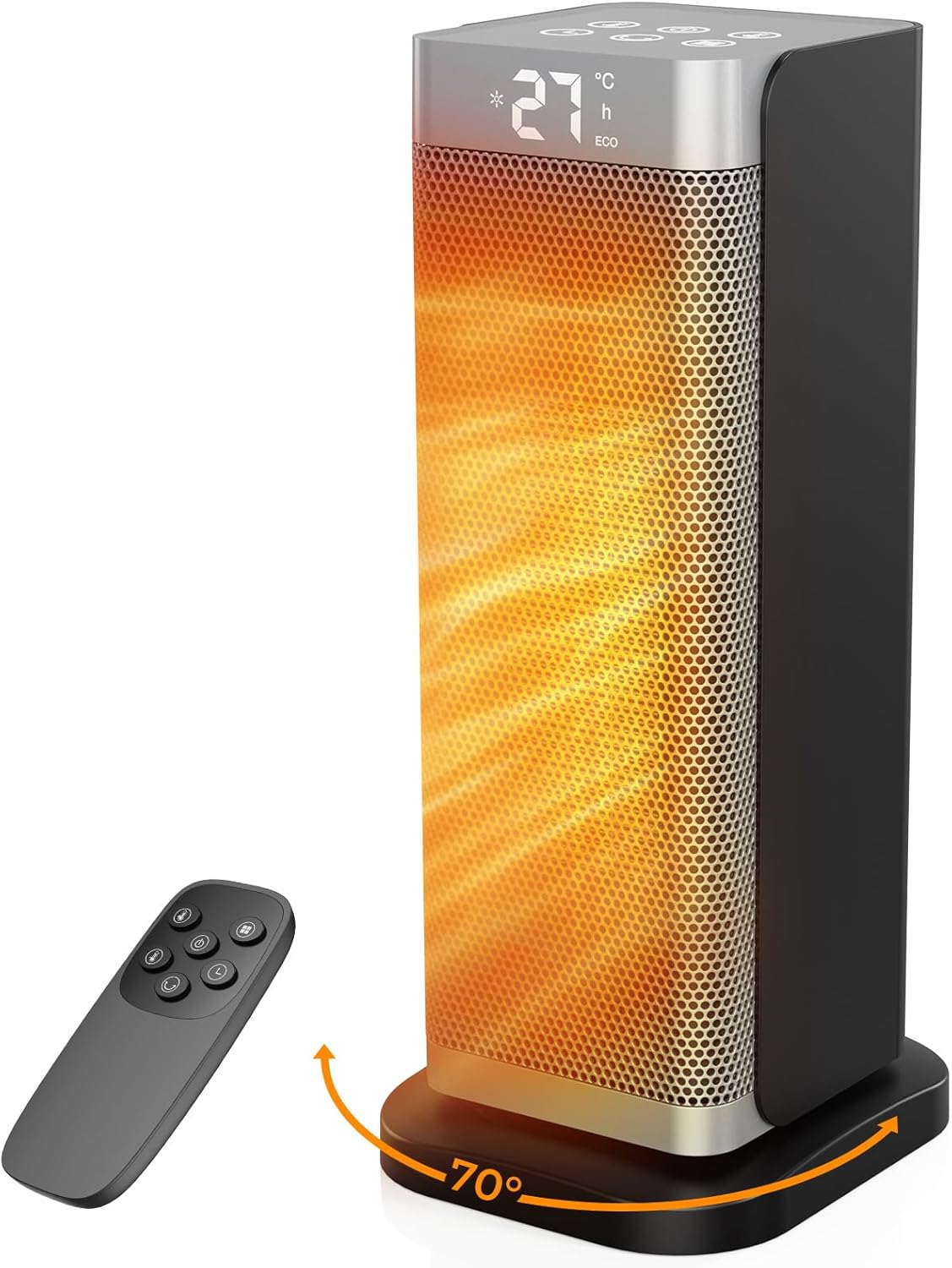 Heizung mit ECO Modus - Keramik Heizlüfter mit Fernbedienung und 3 Modi 